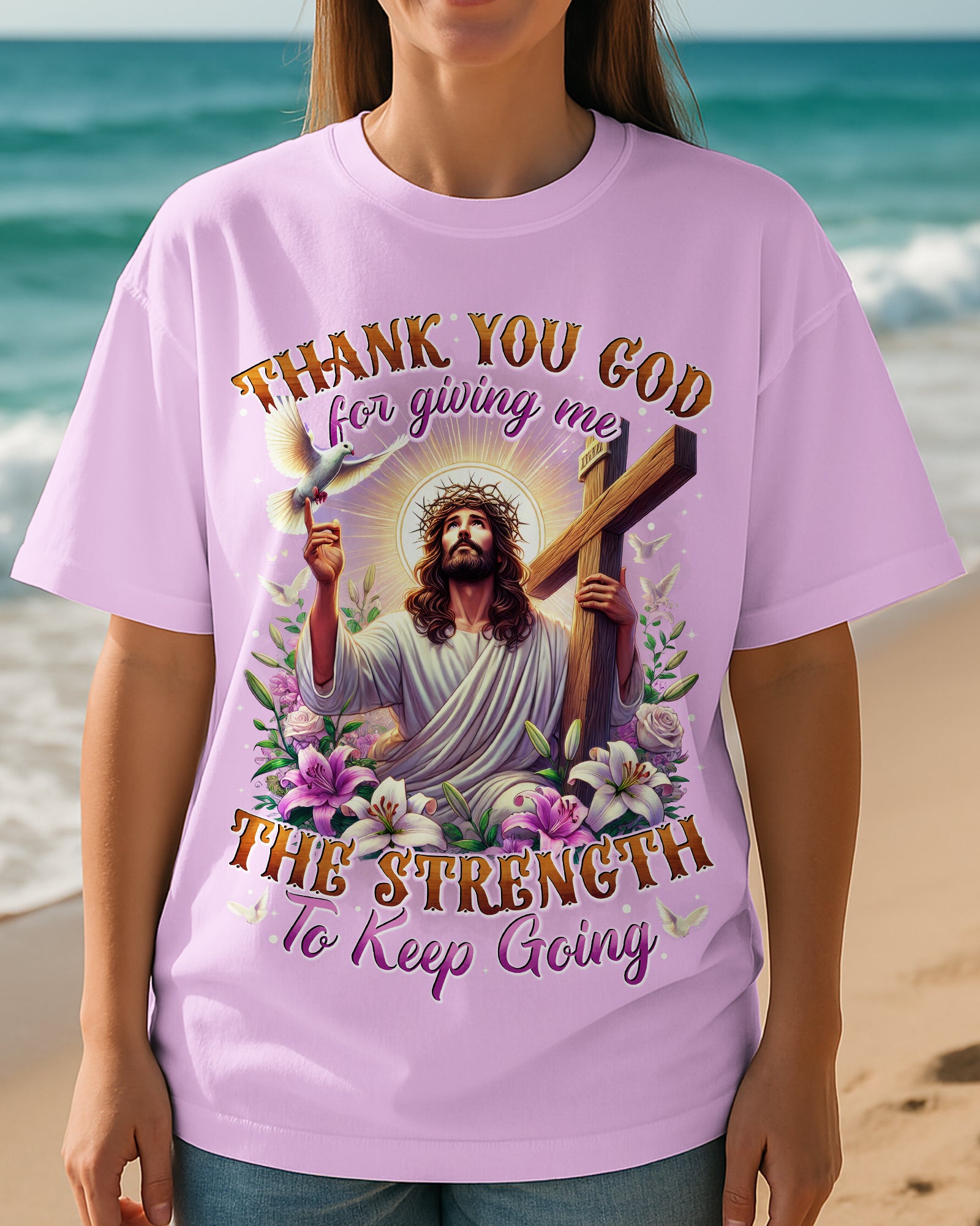 Thank You God Cotton Shirt - Tytd2403253