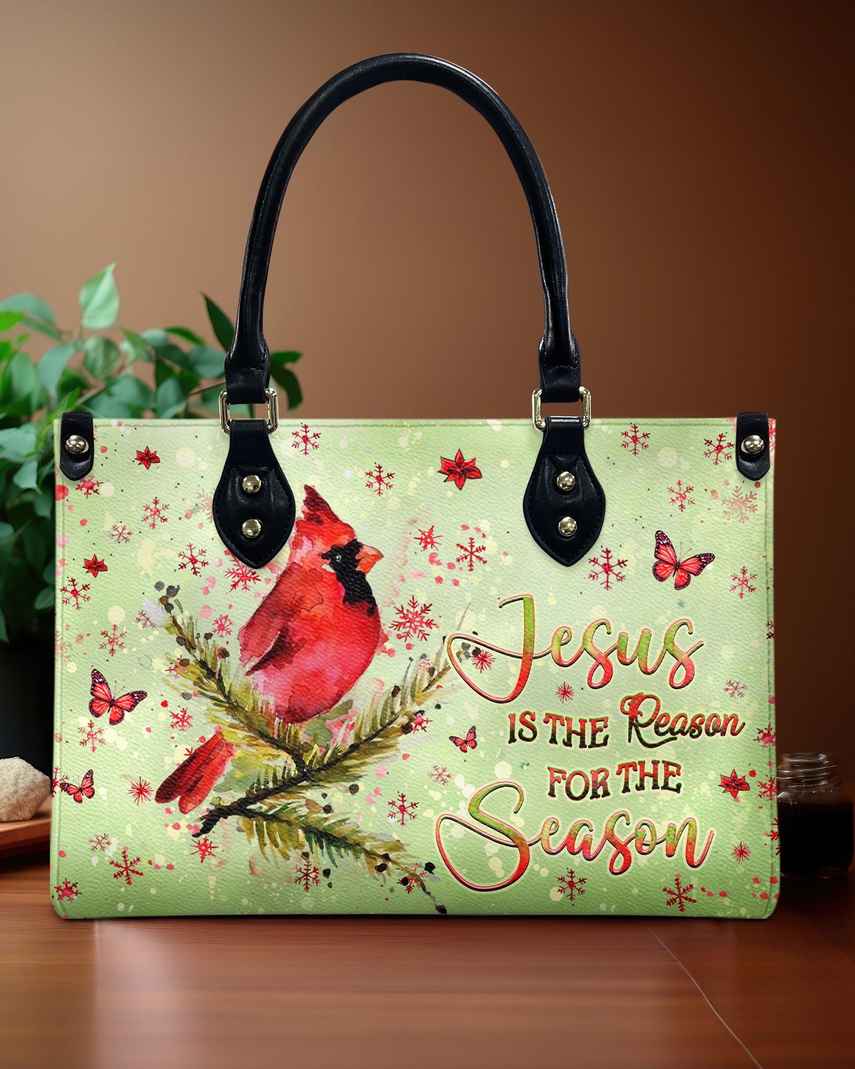 Jesus The Reason Cardinal Christmas Leather Handbag - Yhhg1410244