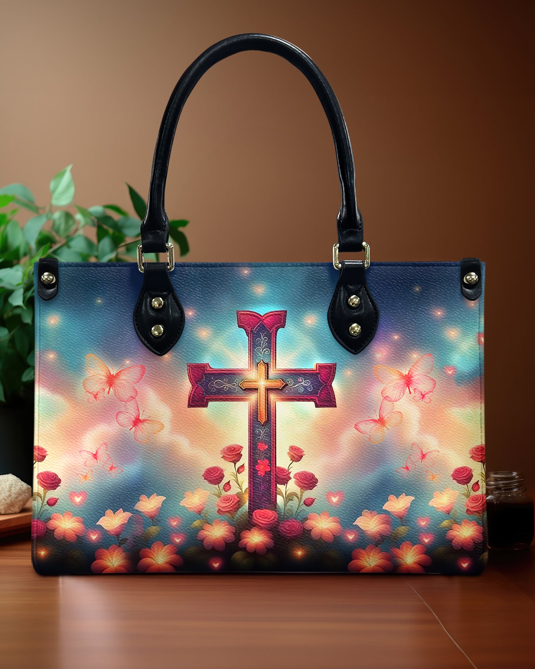Cross Flower Leather Handbag - Yhhg0612244
