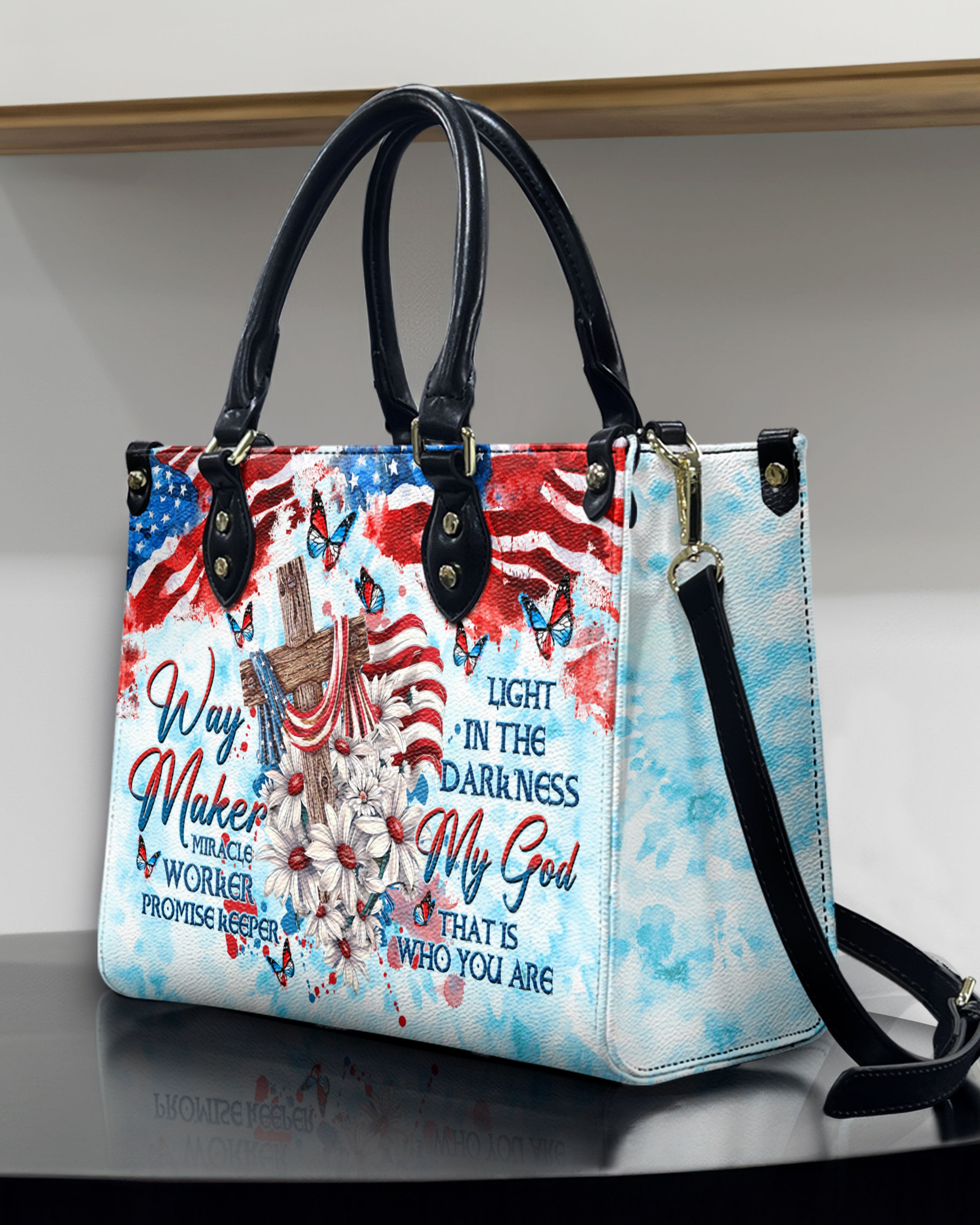 Way Maker Miracle Worker Flag Daisy Leather Handbag - Tltw0504243