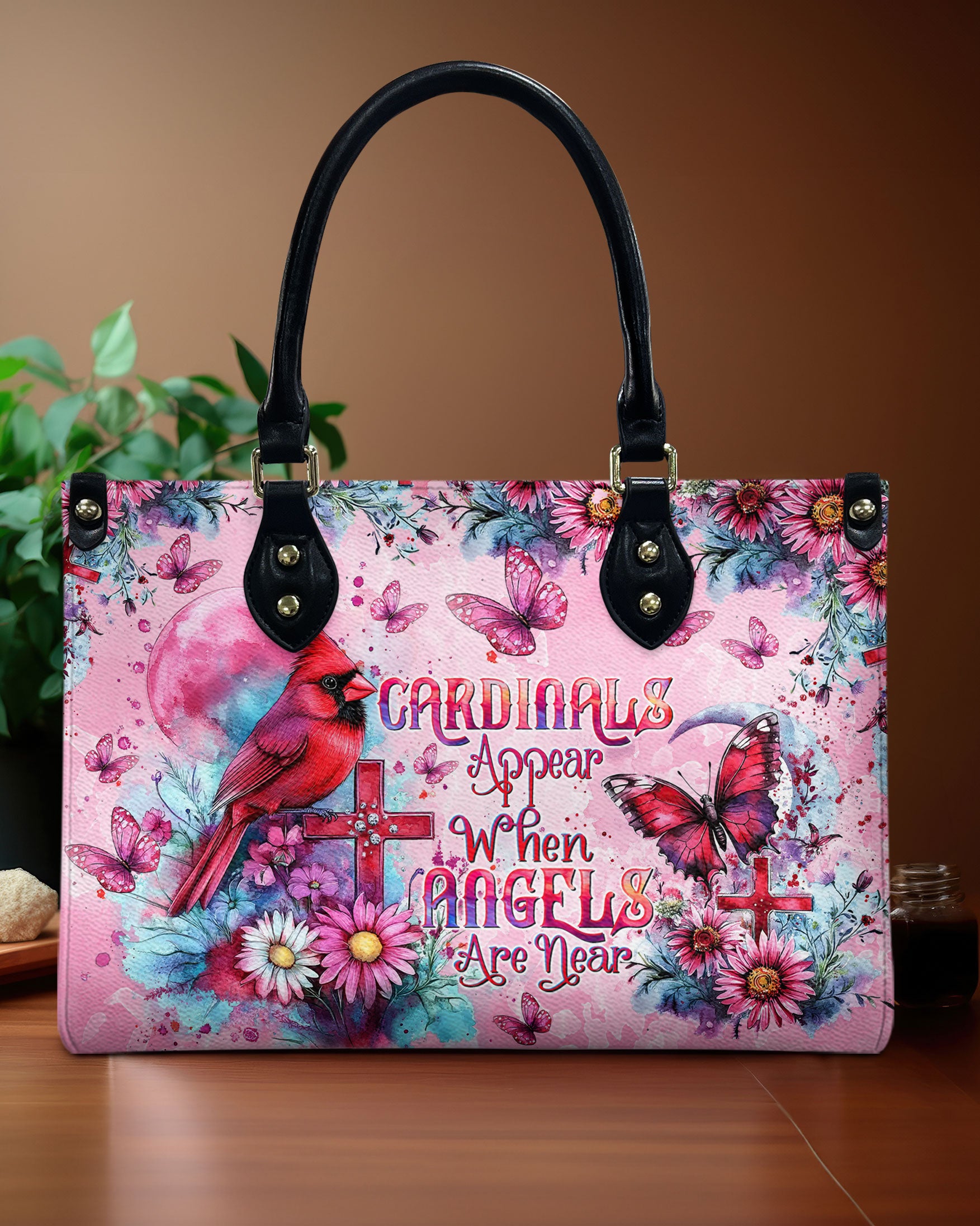 When Cardinals Appear Angels Are Near   Leather Handbag  - Tltw1912243