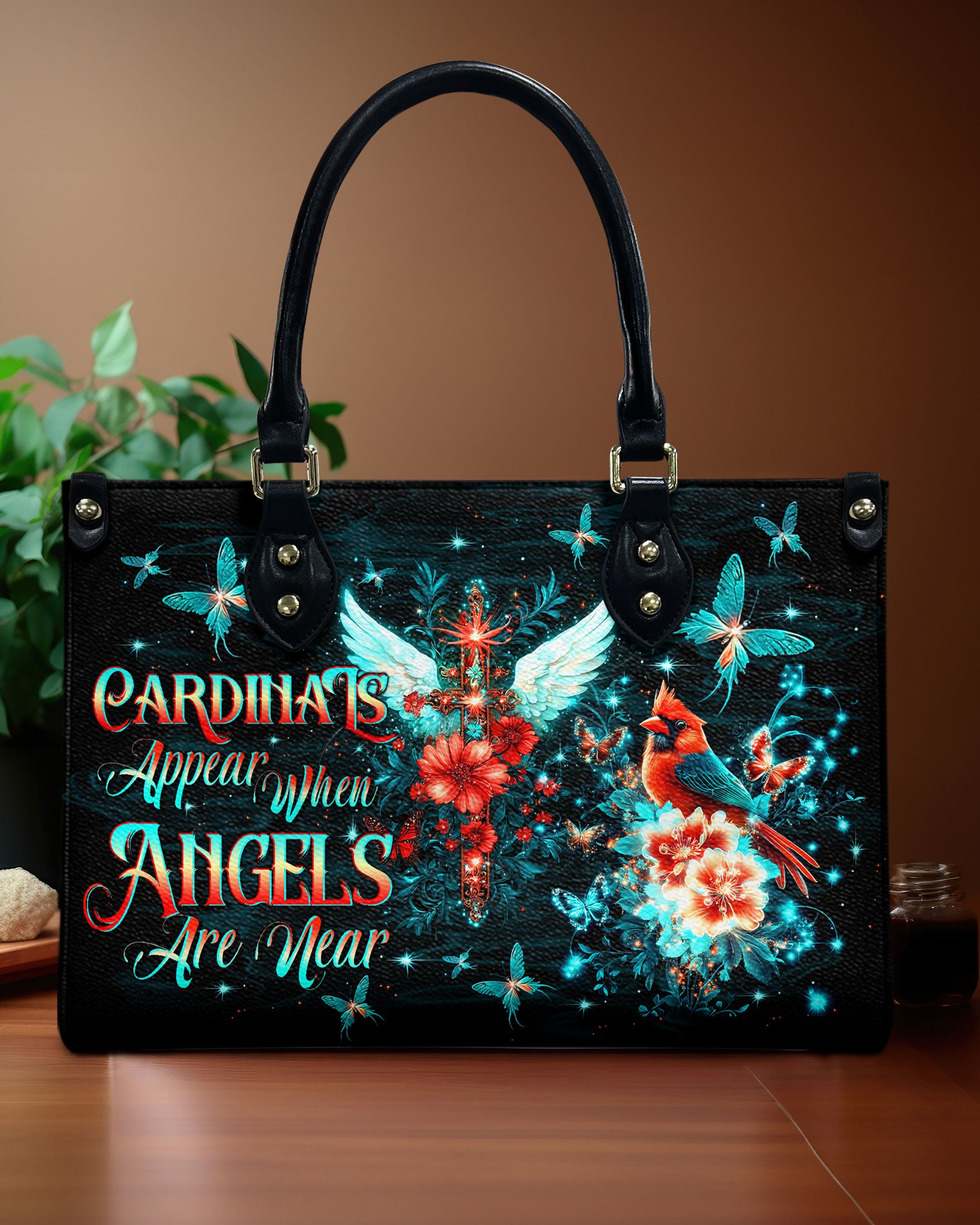 Cardinals Appear When Angels Are Near  Leather Handbag  - Tltw3112243