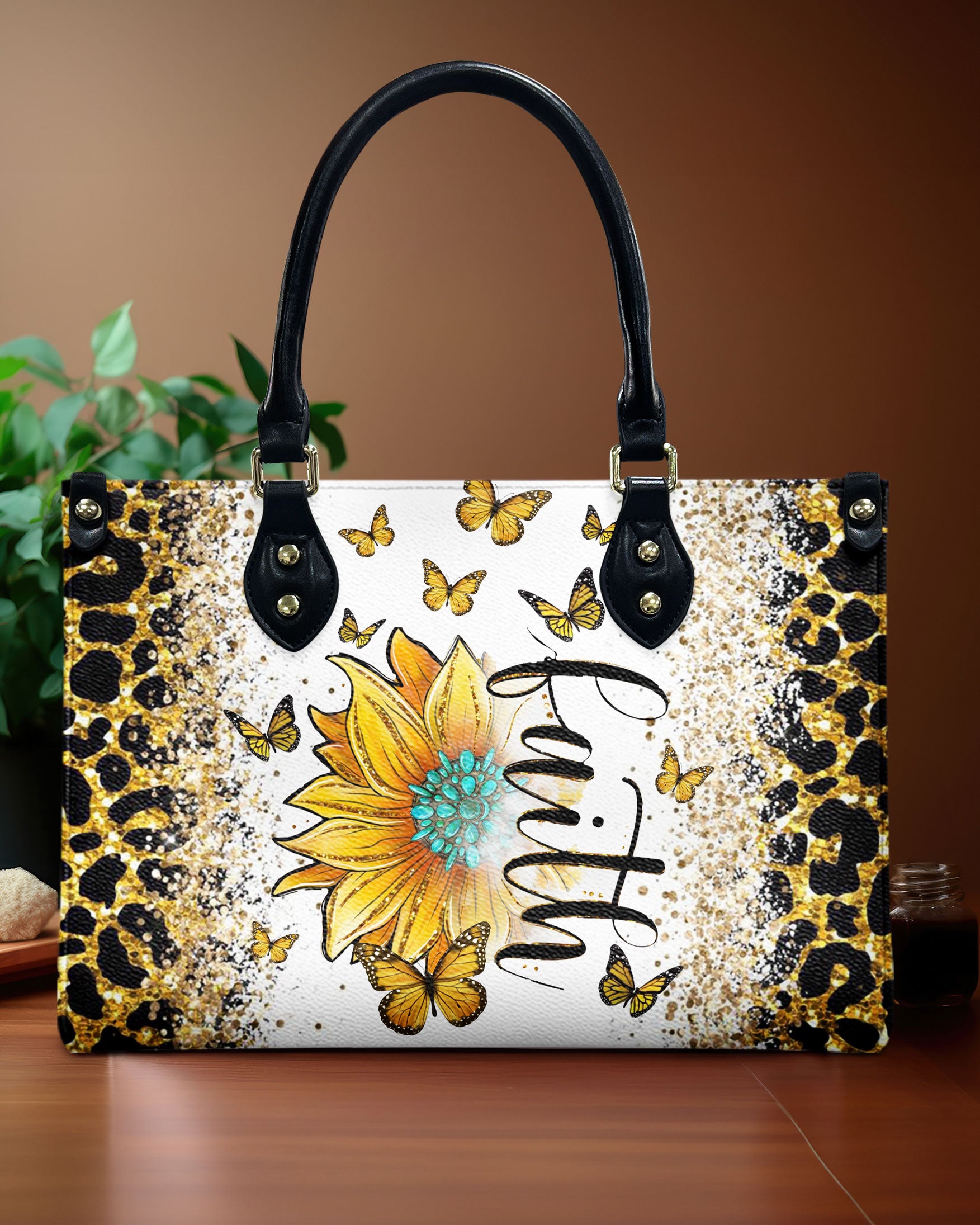 Faith Sunflower Glitter Leather Handbag - Tlnz2906242