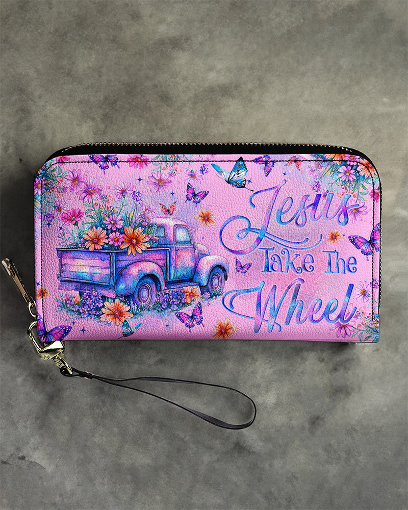 Jesus Take The Wheel Zipper Leather Wallet - Tyqy1806255