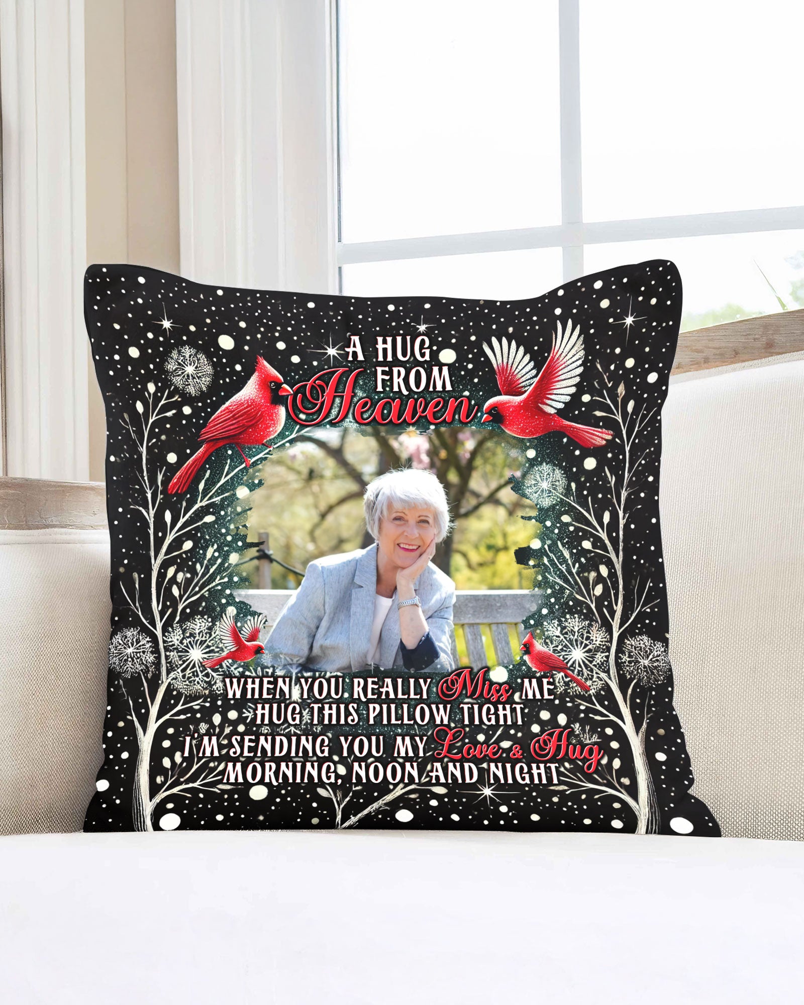 Personalized A Hug From Heaven Cardinal Pillow  - Tlnt2502255