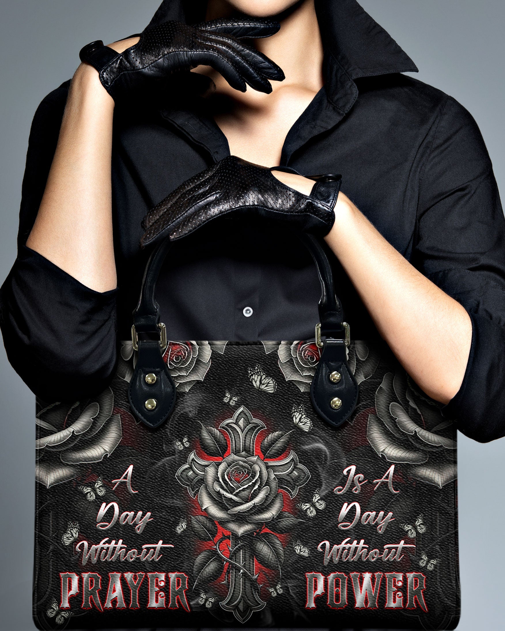 A Day Without Prayer Is A Day Without Power Leather Handbag  - Tlnt2612244