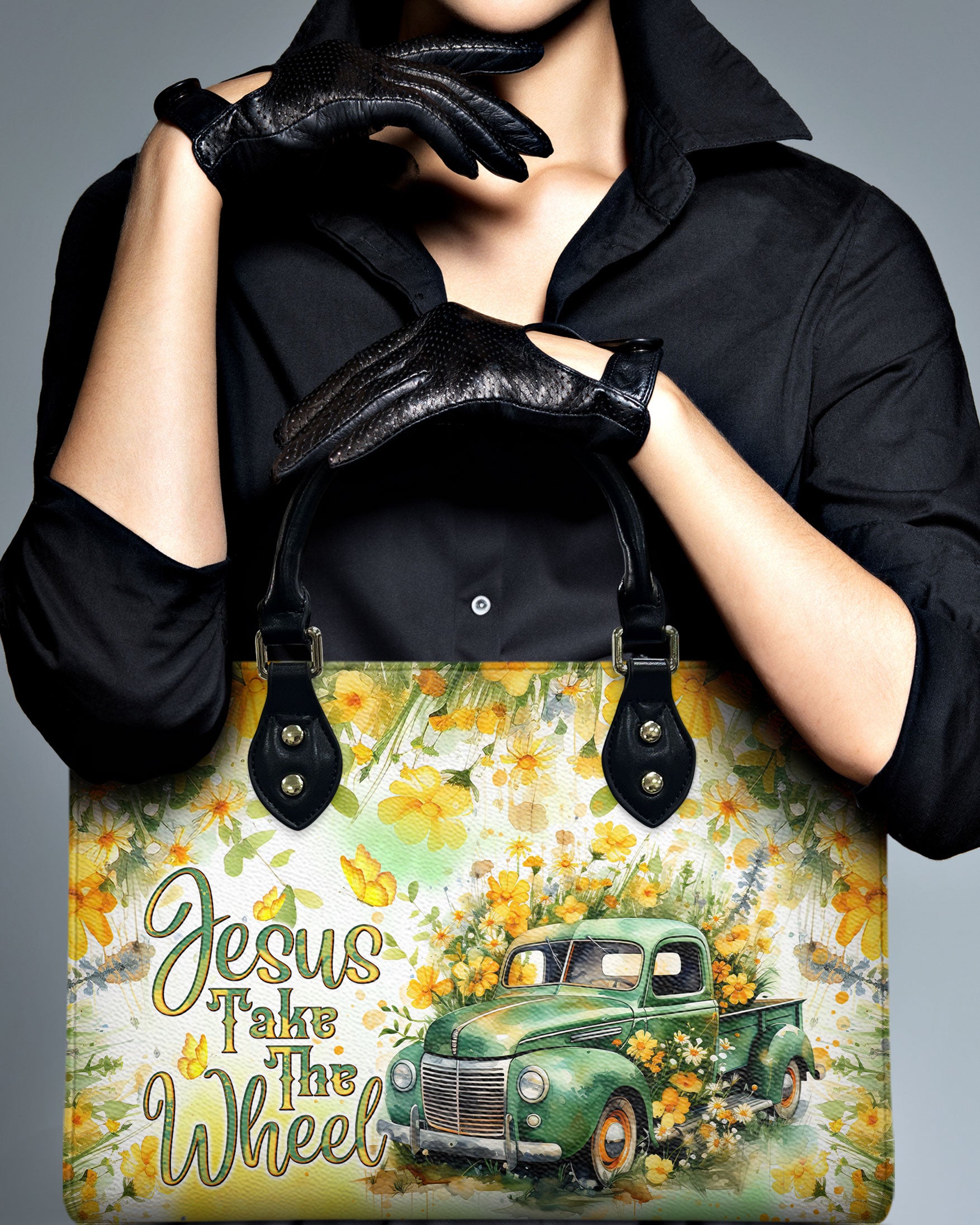 Jesus Take The Wheel Leather Handbag - Tlnt0808244