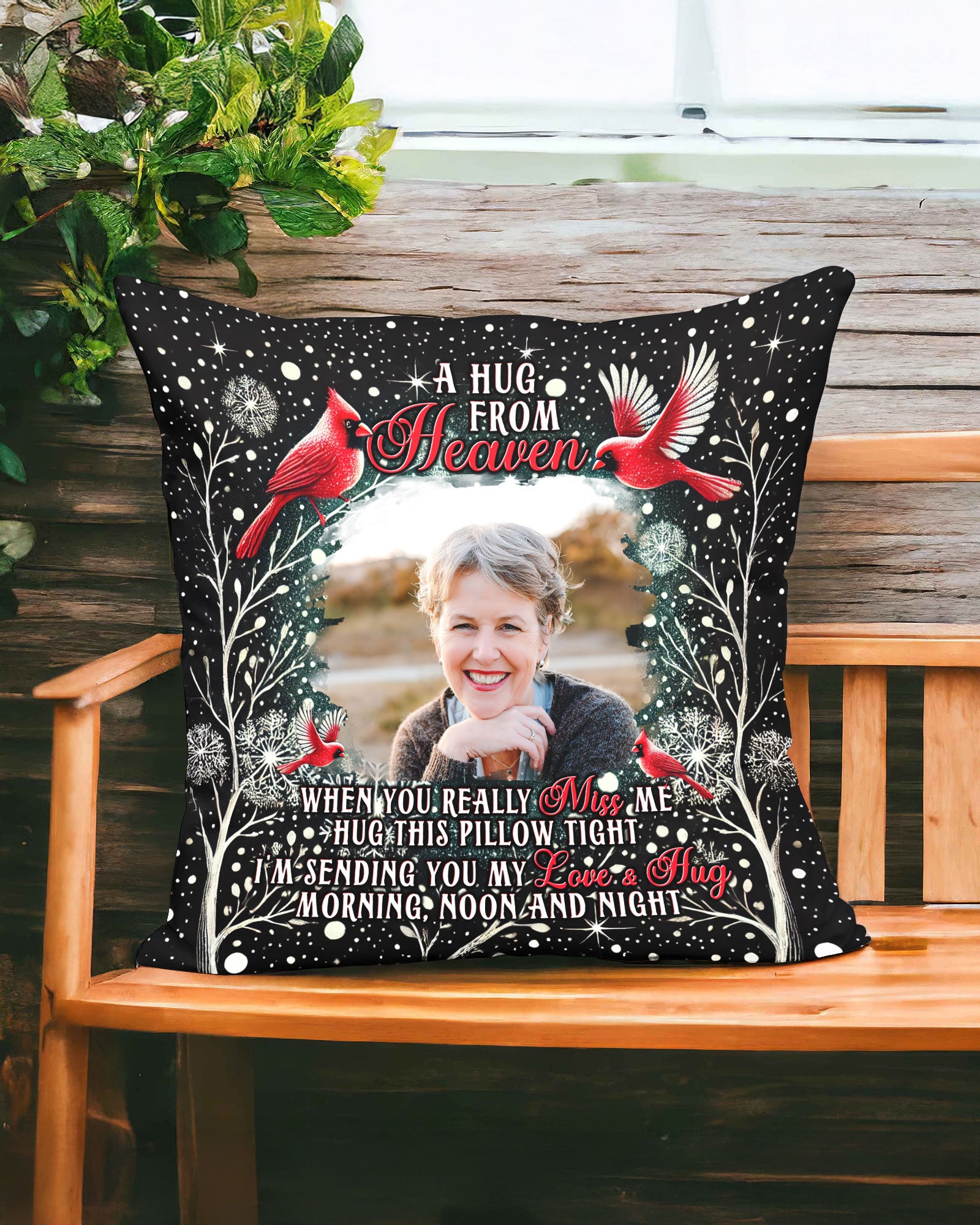 Personalized A Hug From Heaven Cardinal Pillow  - Tlnt2502255