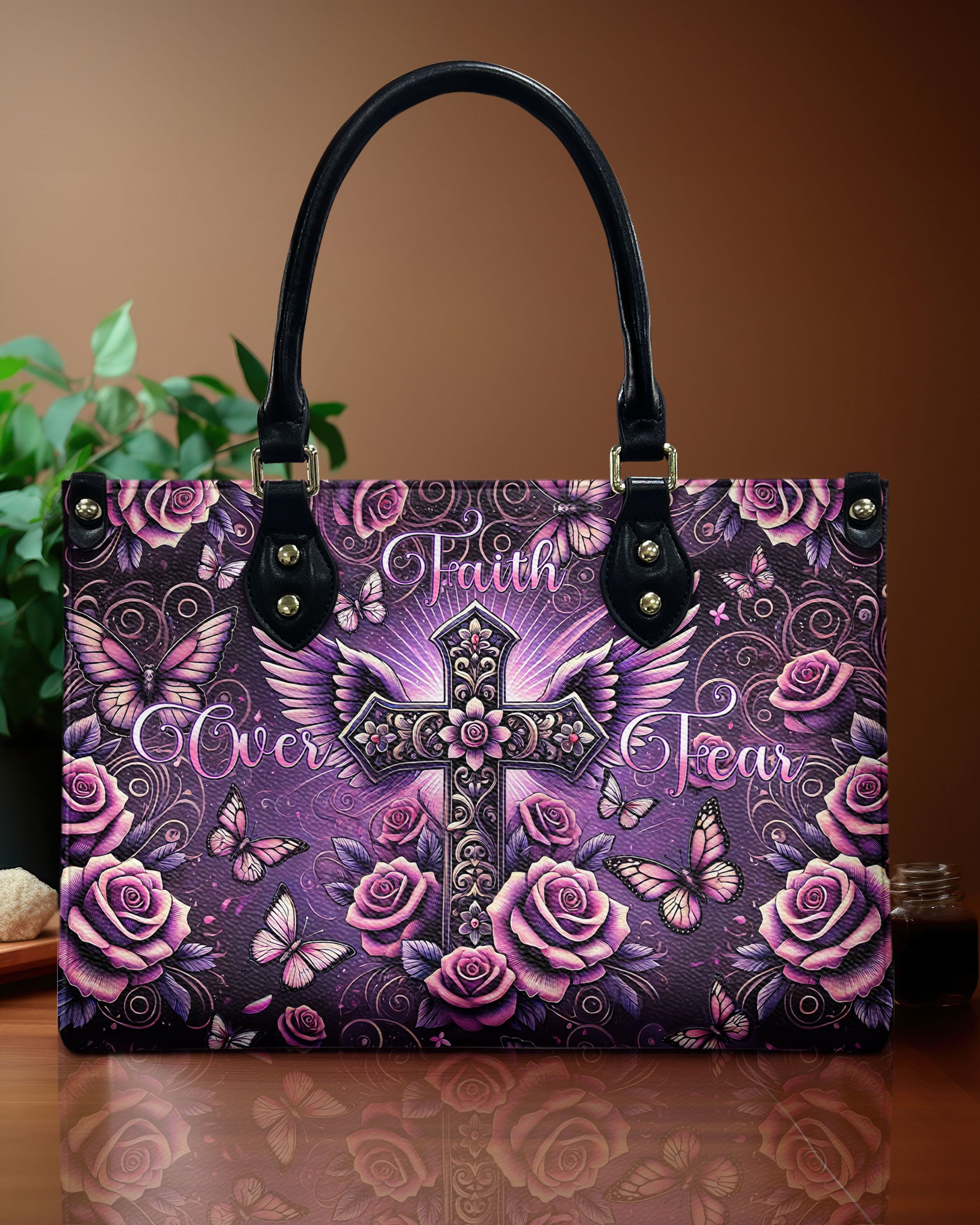 Faith Over Fear Leather Handbag - Tlnt2609245