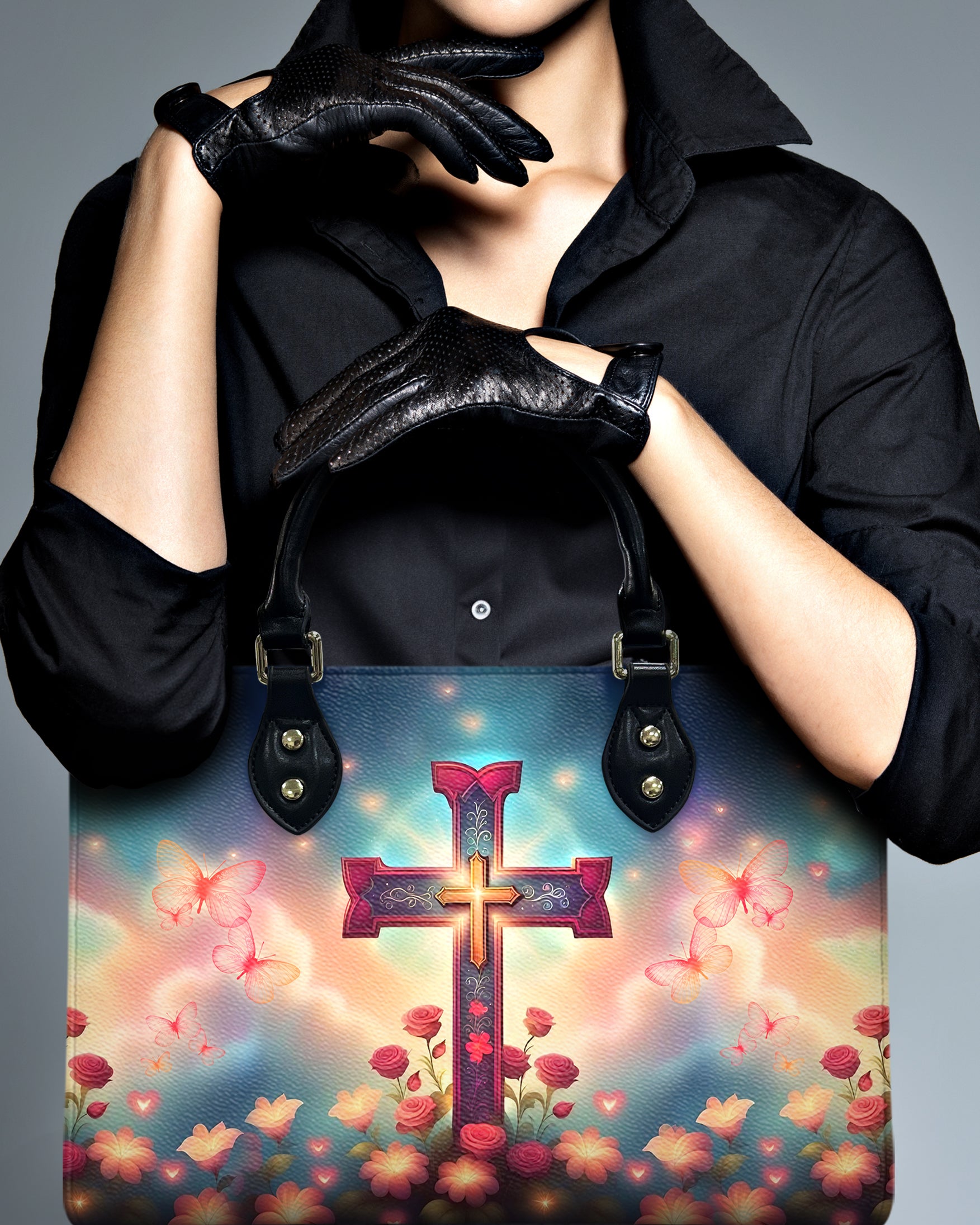 Cross Flower Leather Handbag - Yhhg0612244