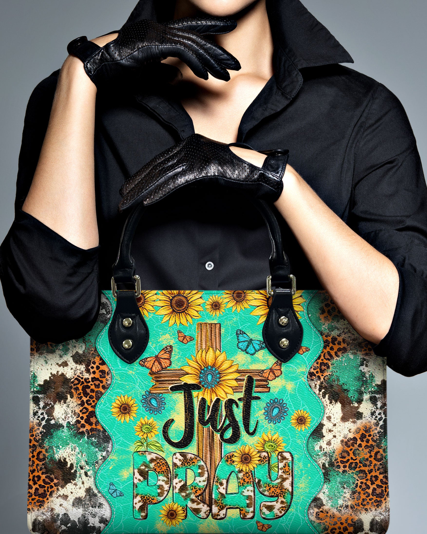 Just Pray Leather Handbag - Tltw2607244