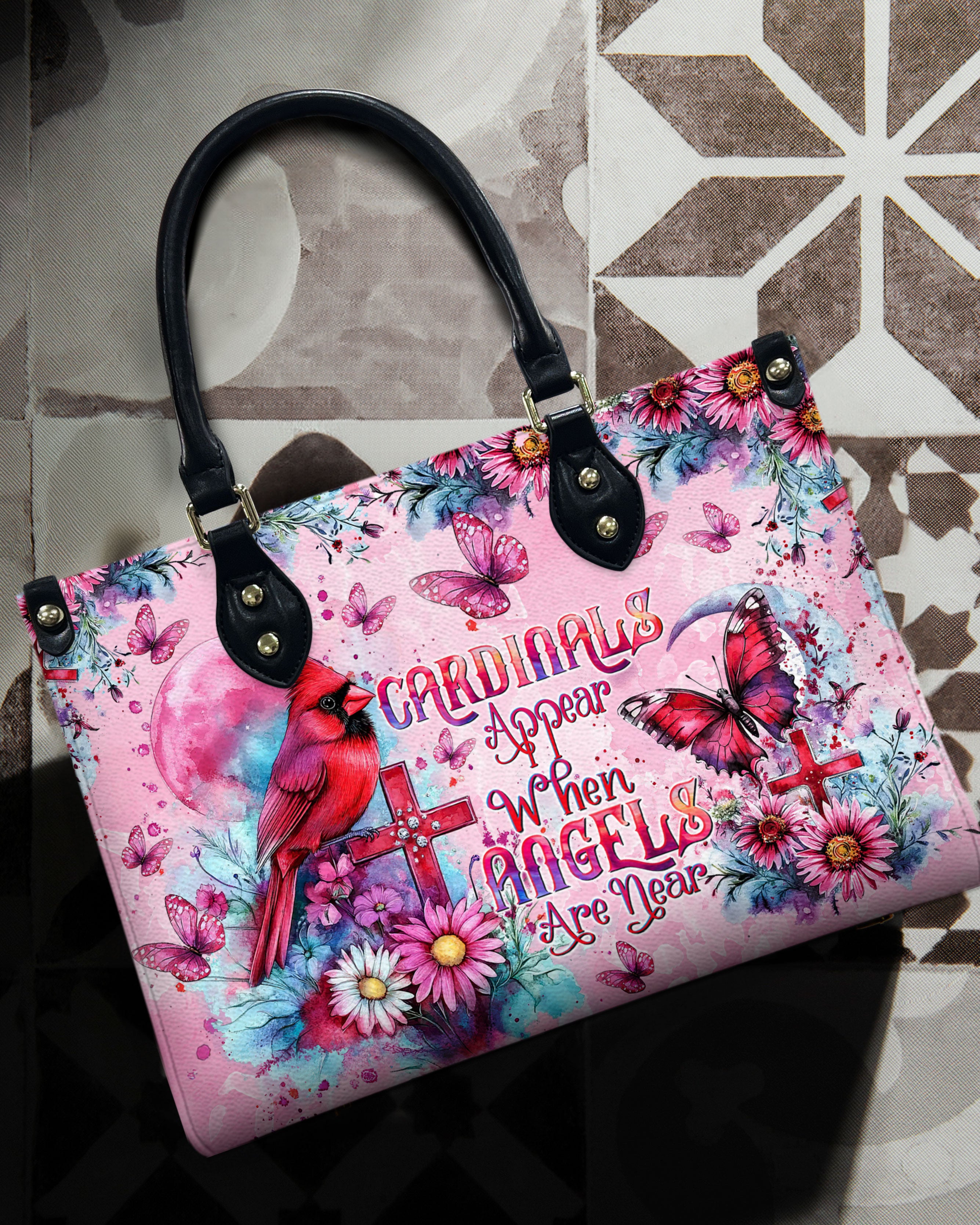 When Cardinals Appear Angels Are Near   Leather Handbag  - Tltw1912243