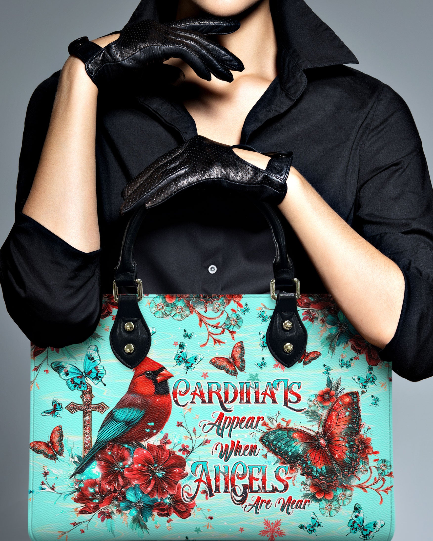When Cardinals Appear Angels Are Near Leather Handbag  - Tltw1212245