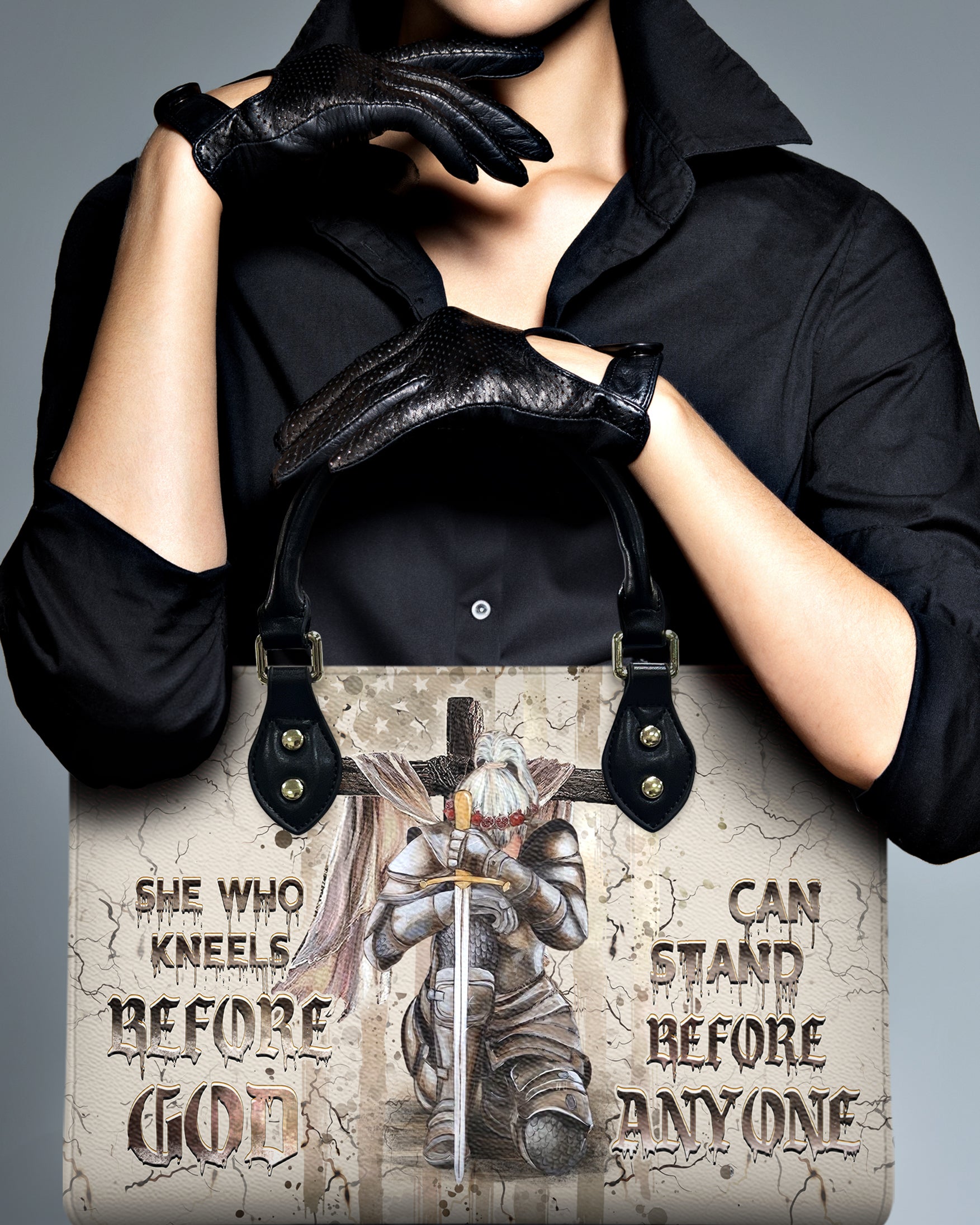 She Who Kneels Before God Leather Handbag - Yhhg0110244