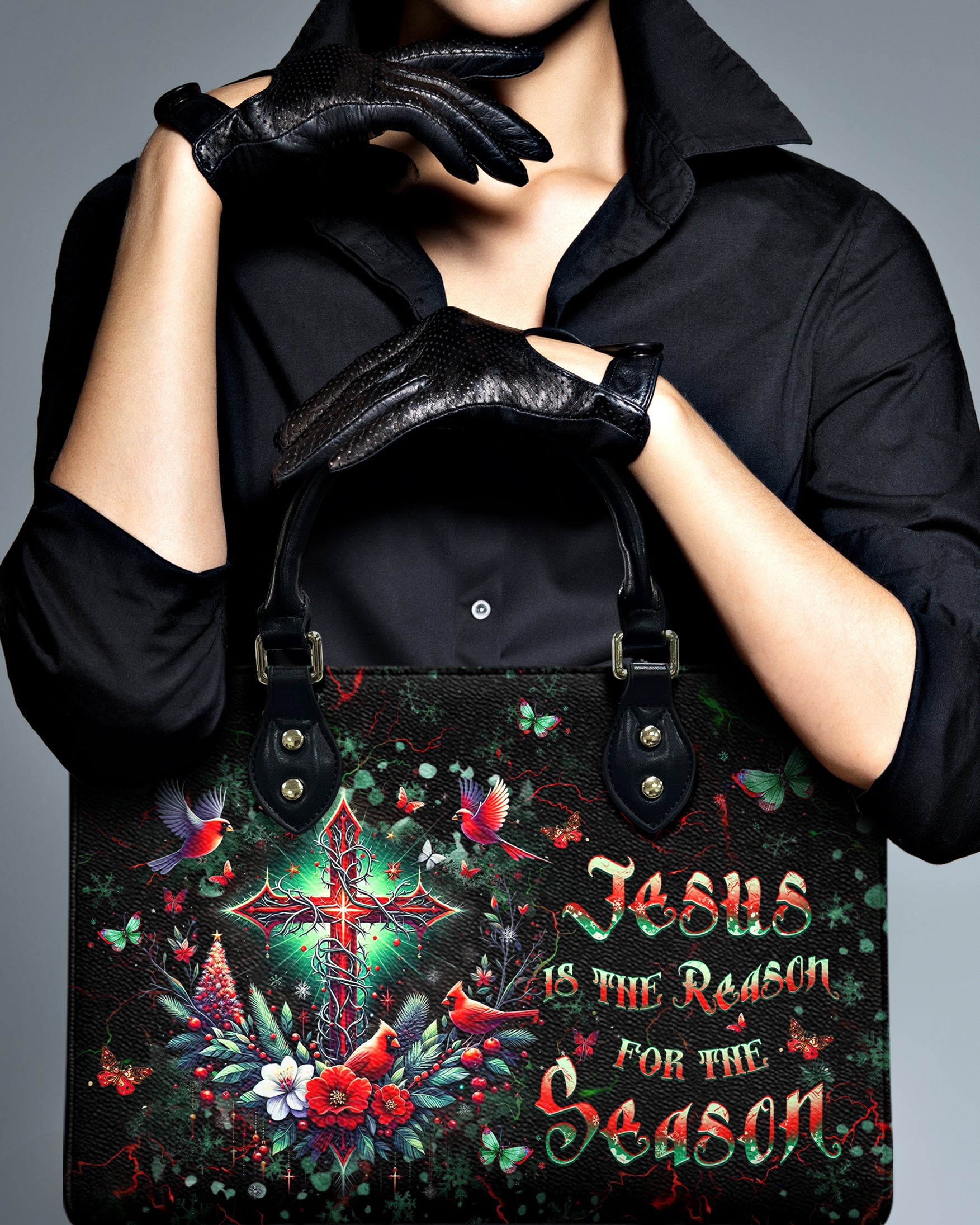 Jesus The Reason Cardinal Christmas Leather Handbag - Yhhg0511244
