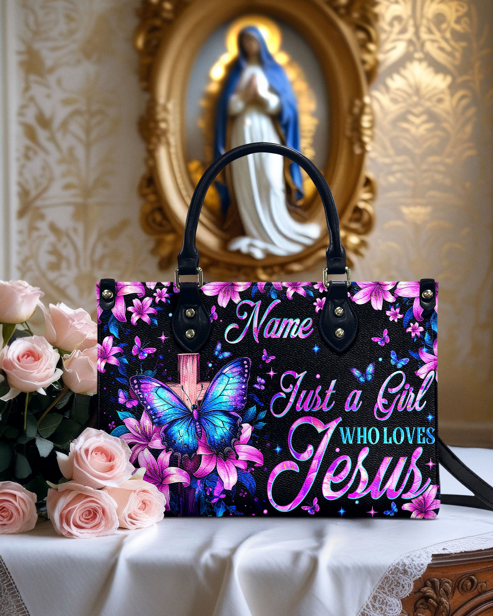 Just A Girl Who Loves Jesus Leather Handbag - Tytm0703254