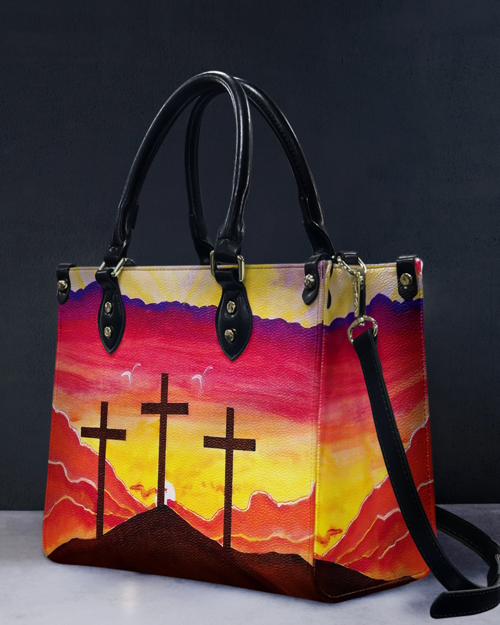 Painting Cross Faith Leather Handbag - Yhhg1411245