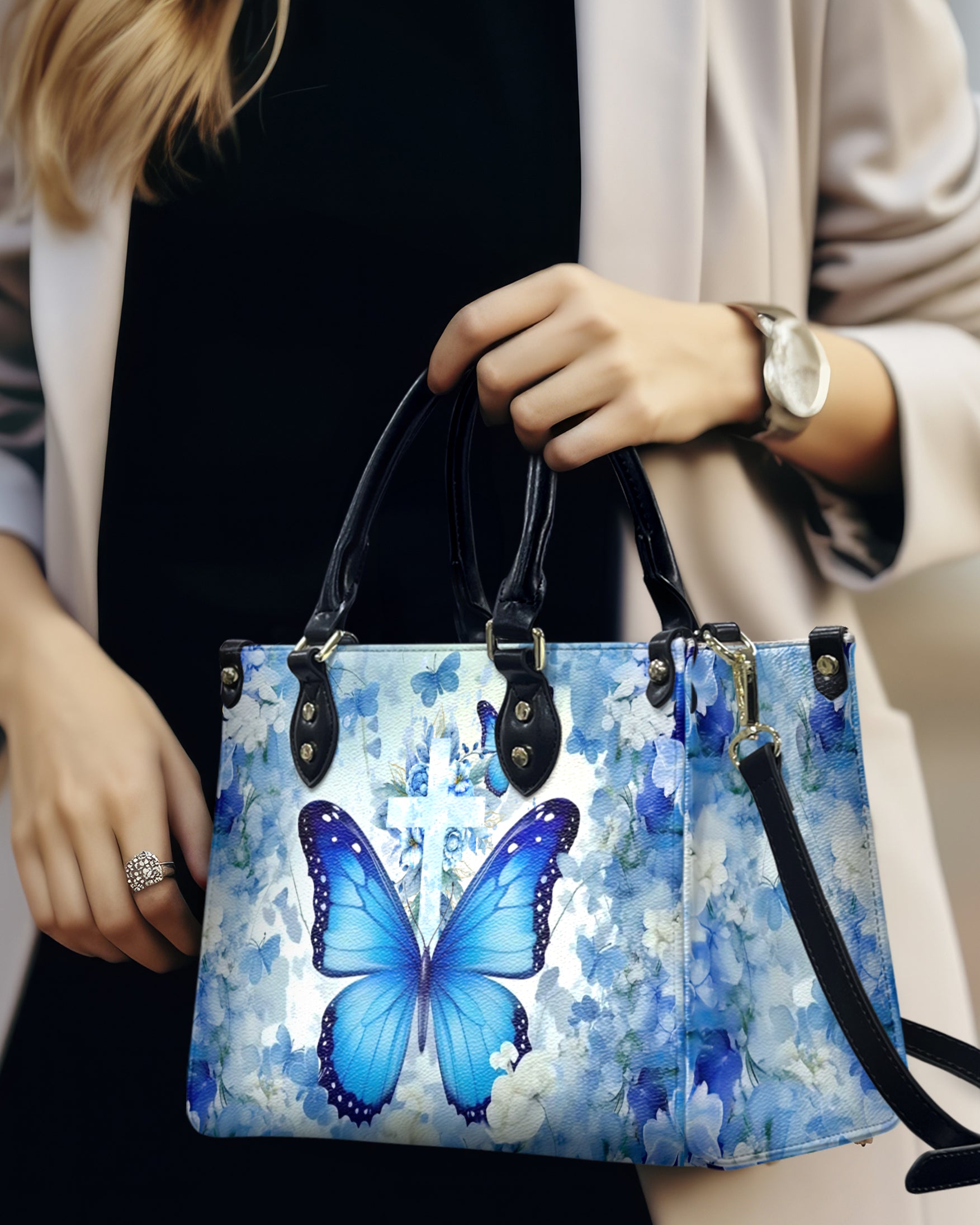 Butterfly Cross Leather Handbag - Yhhg1107244