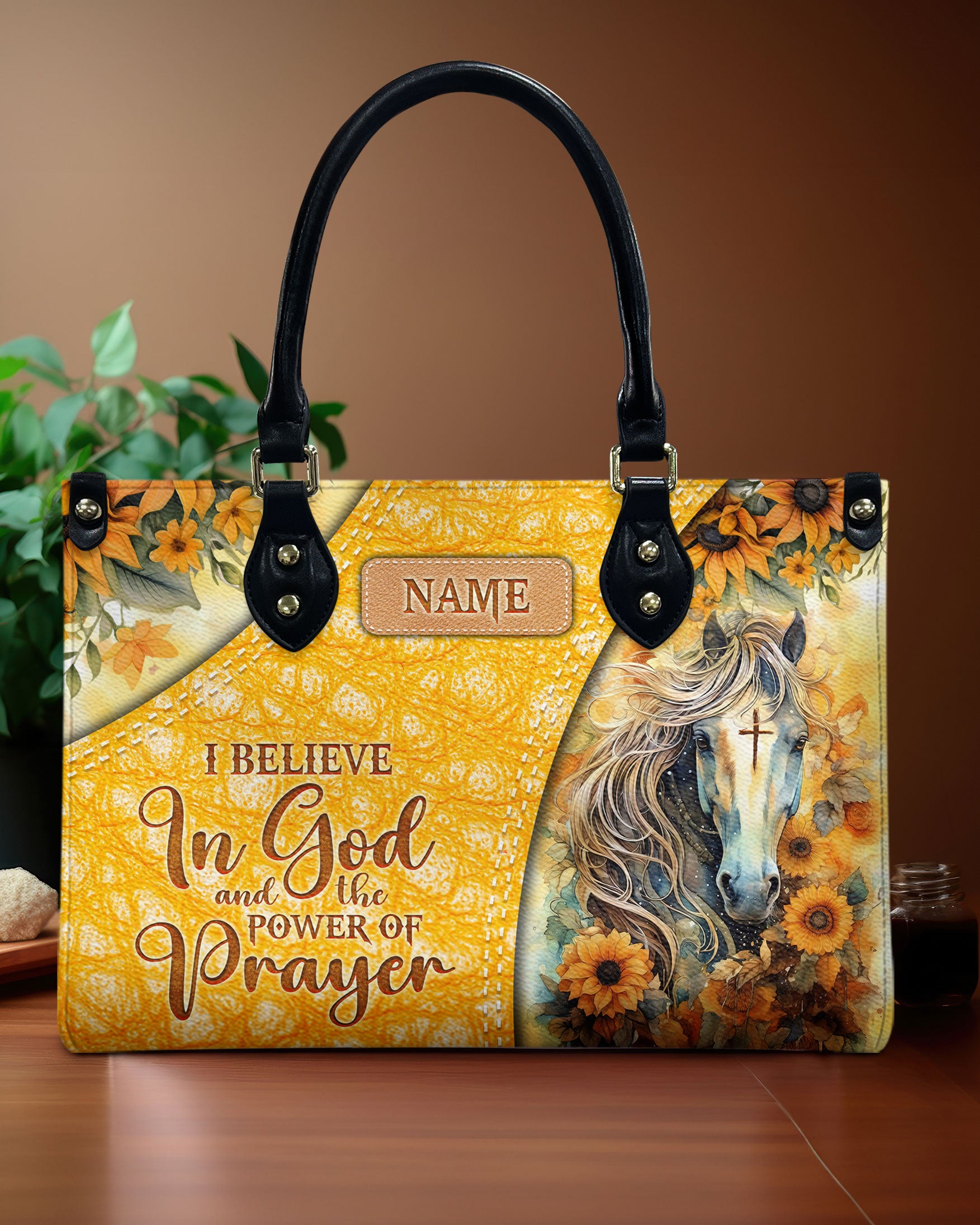 I Believe In God Horse Leather Handbag - Tlno0204244