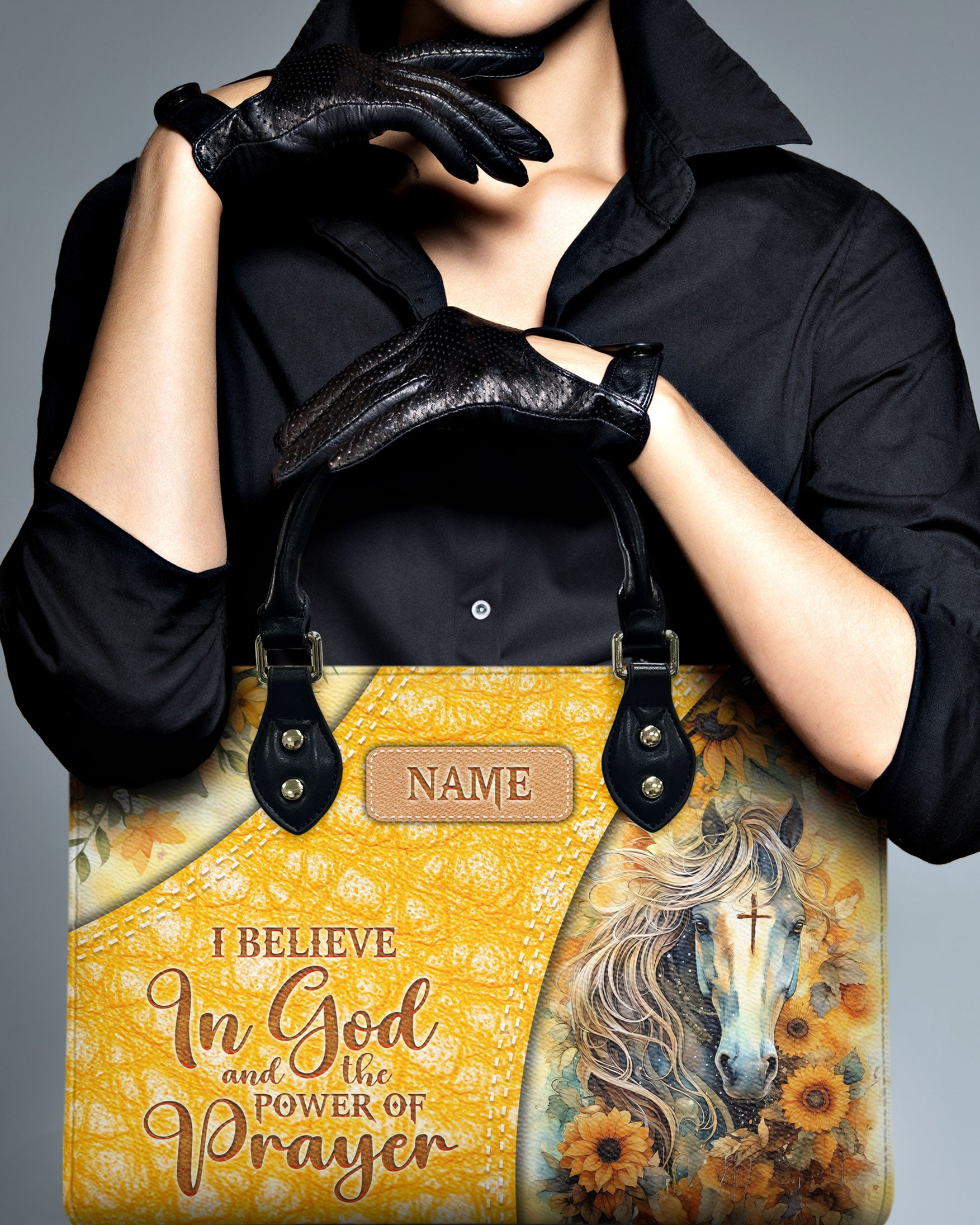 I Believe In God Horse Leather Handbag - Tlno0204244