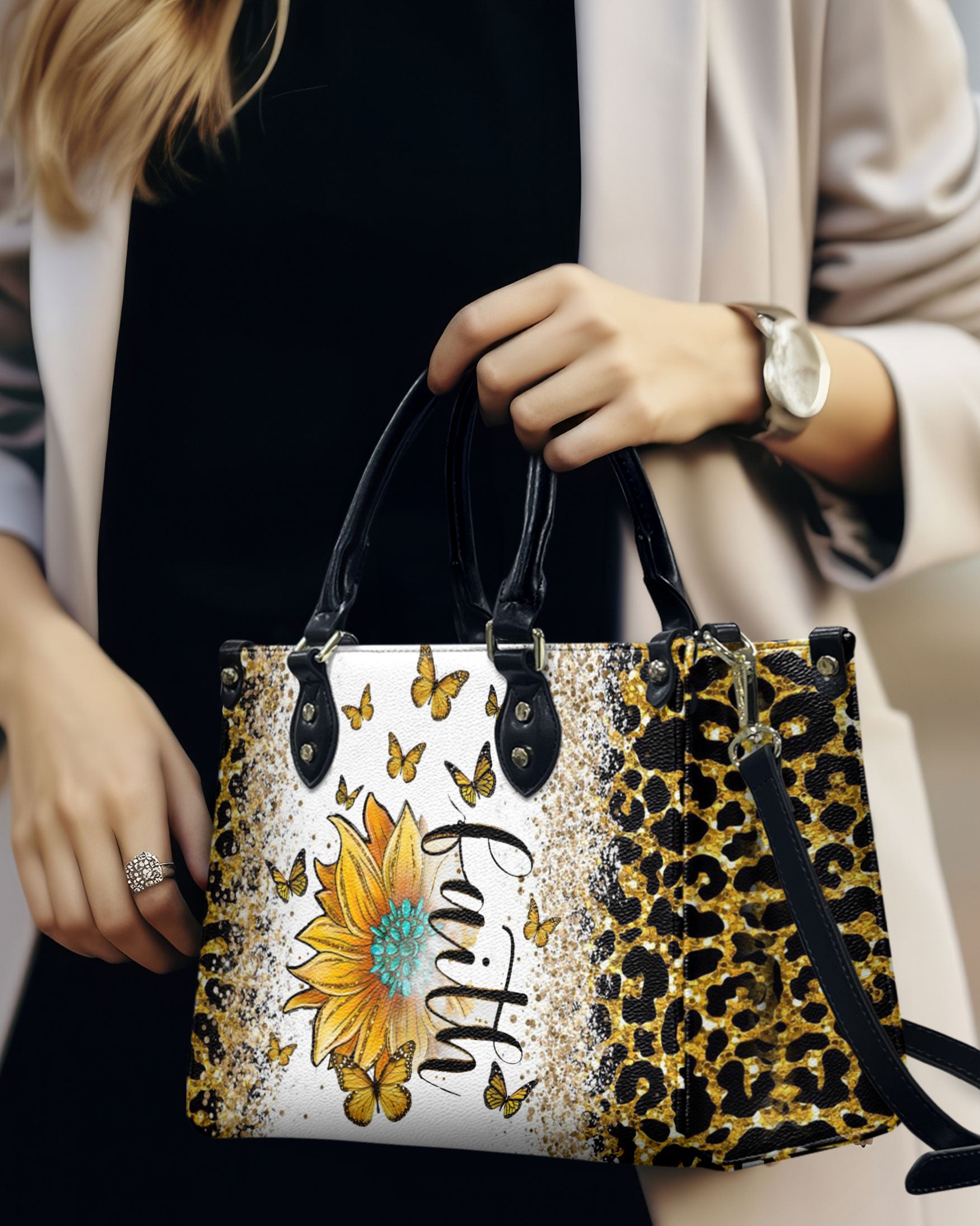 Faith Sunflower Glitter Leather Handbag - Tlnz2906242