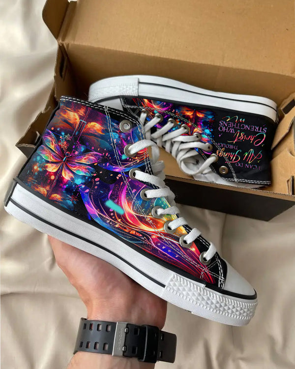 I Can Do All Things Dragonflies High Top Canvas Shoes - Tytd2706232
