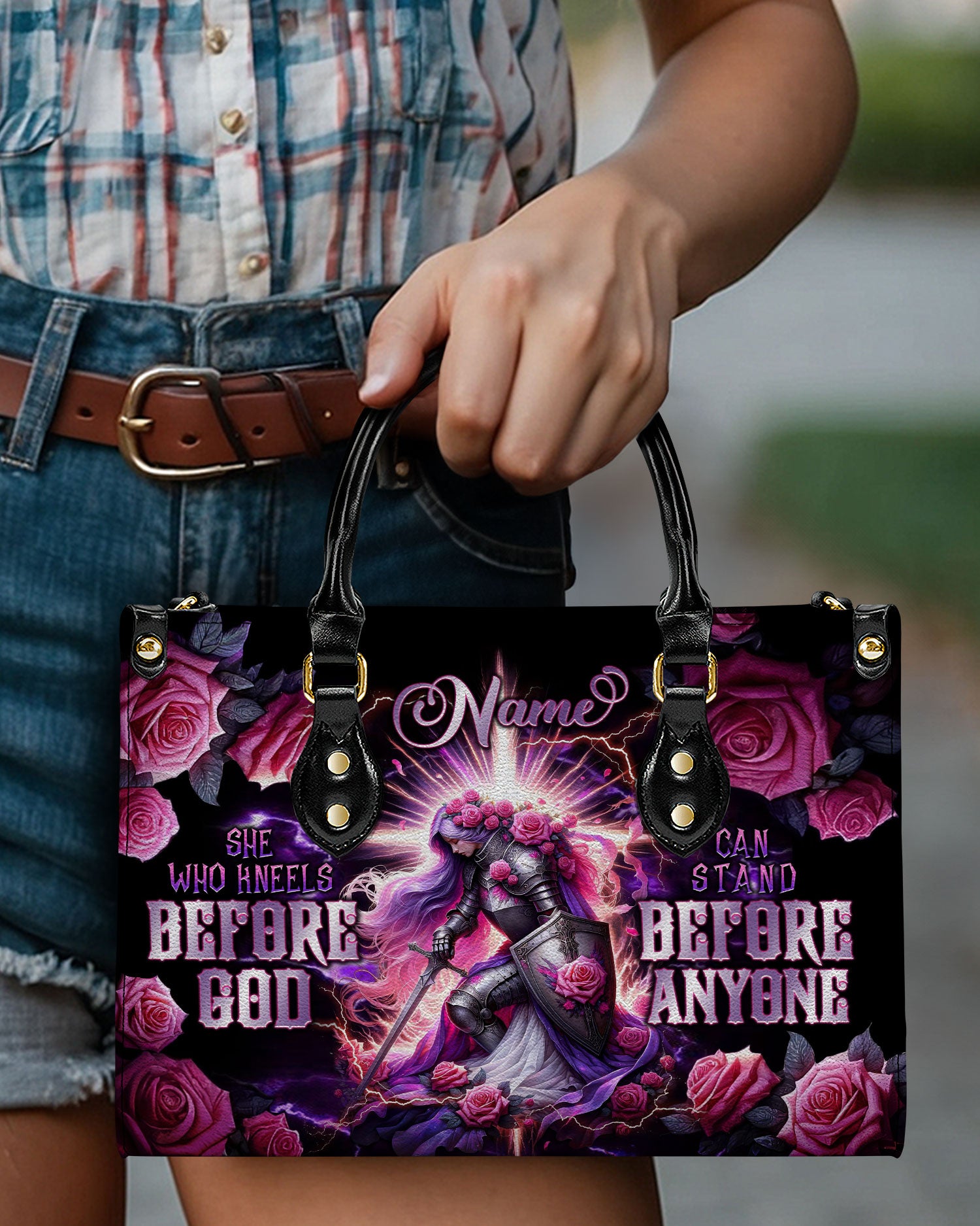 She Who Kneels Before God Leather Handbag - Tlnt2203241