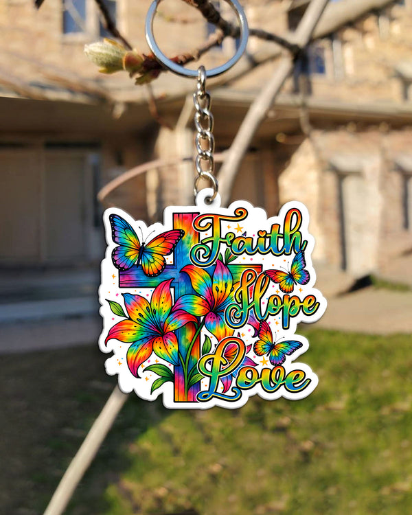 Faith Hope Love Tie Dye Ornament & Keychain - Typq2508253