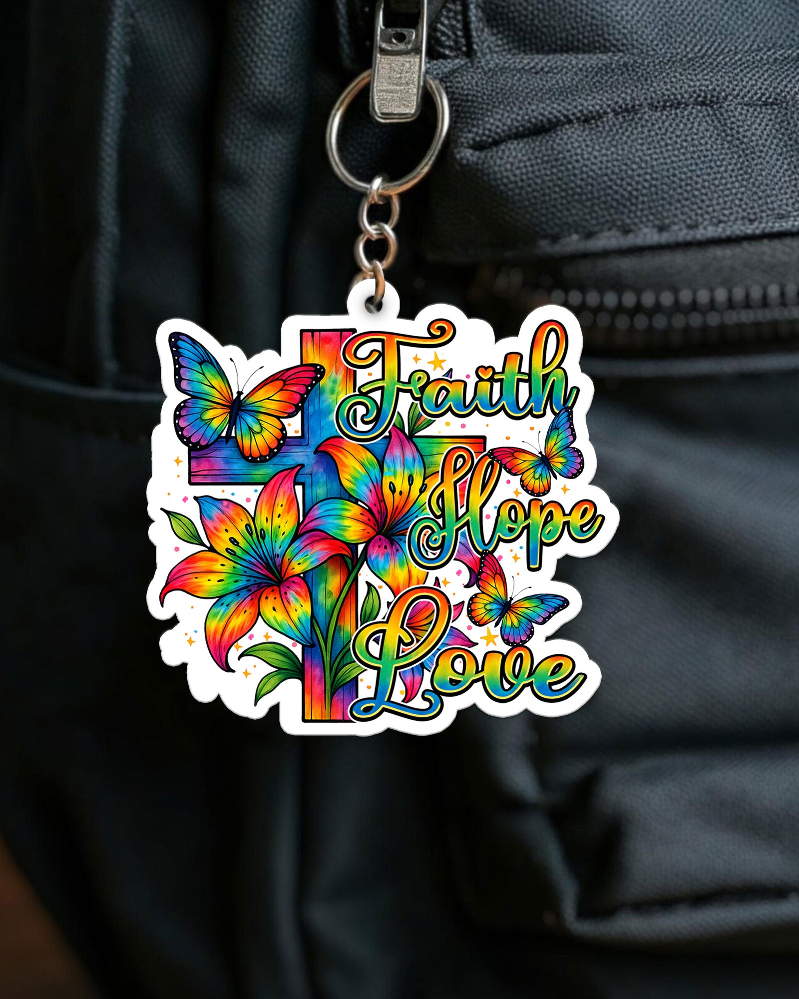 Faith Hope Love Tie Dye Ornament & Keychain - Typq2508253