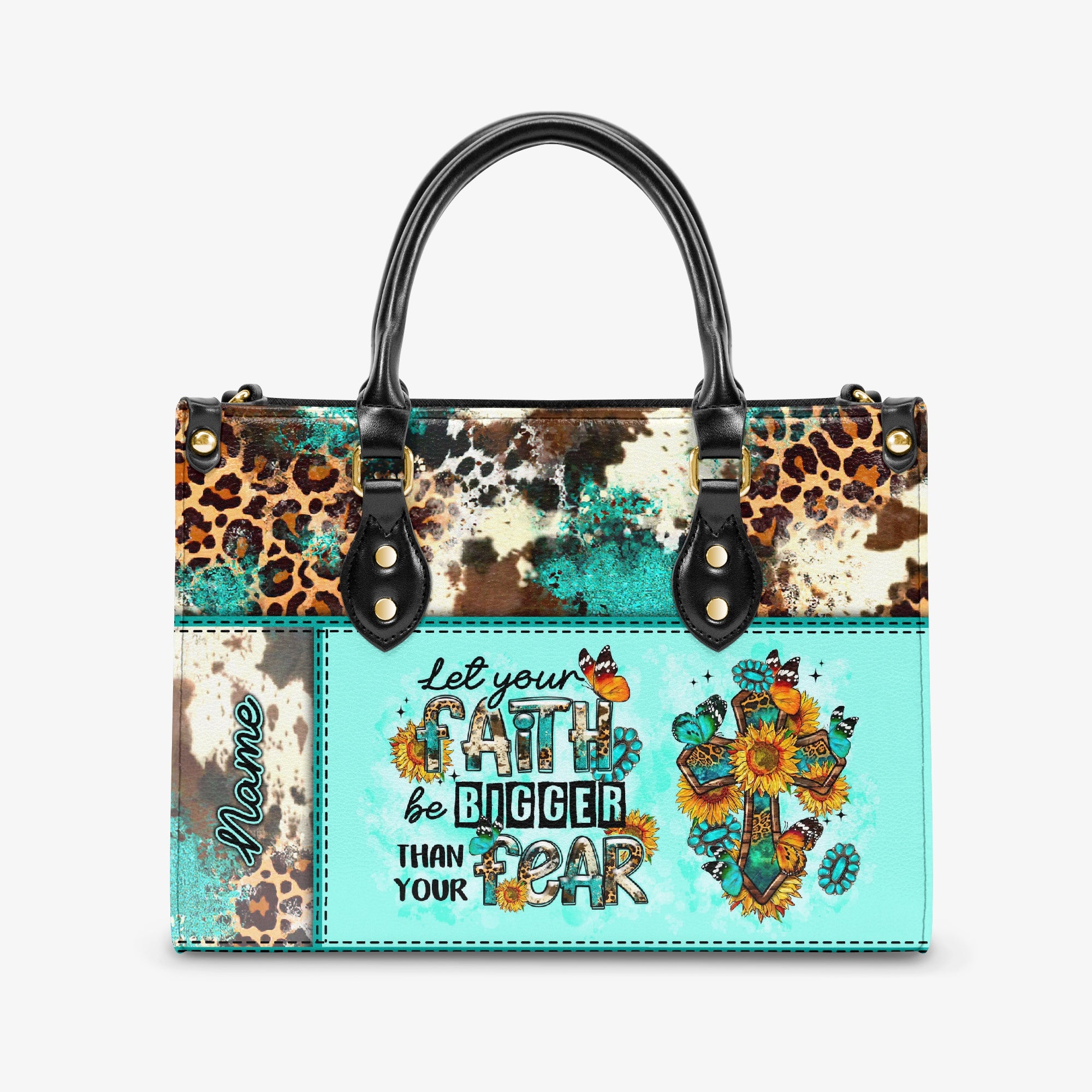 Let Your Faith Be Bigger Than Your Fear Leather Handbag - Tltr2603242