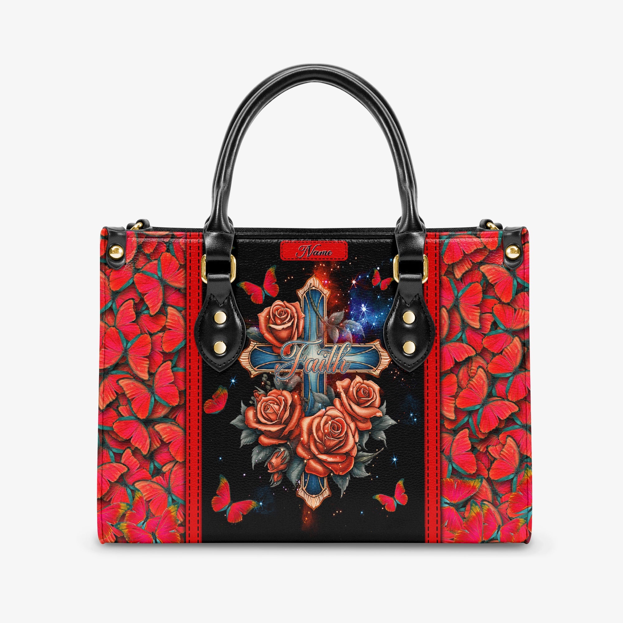 Faith Cross Rose Vintage Leather Handbag - Tltw0104243