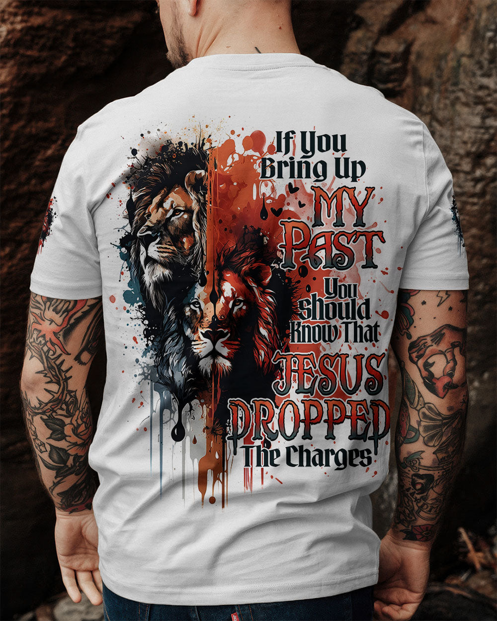 Jesus Dropped The Charges Lion Men's All Over Print Shirt - Typq1408253