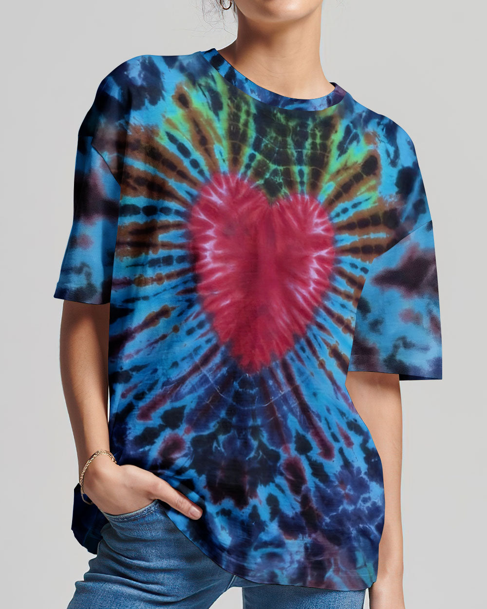 Heart Angels Wing Tie Dye Women's All Over Print Shirt