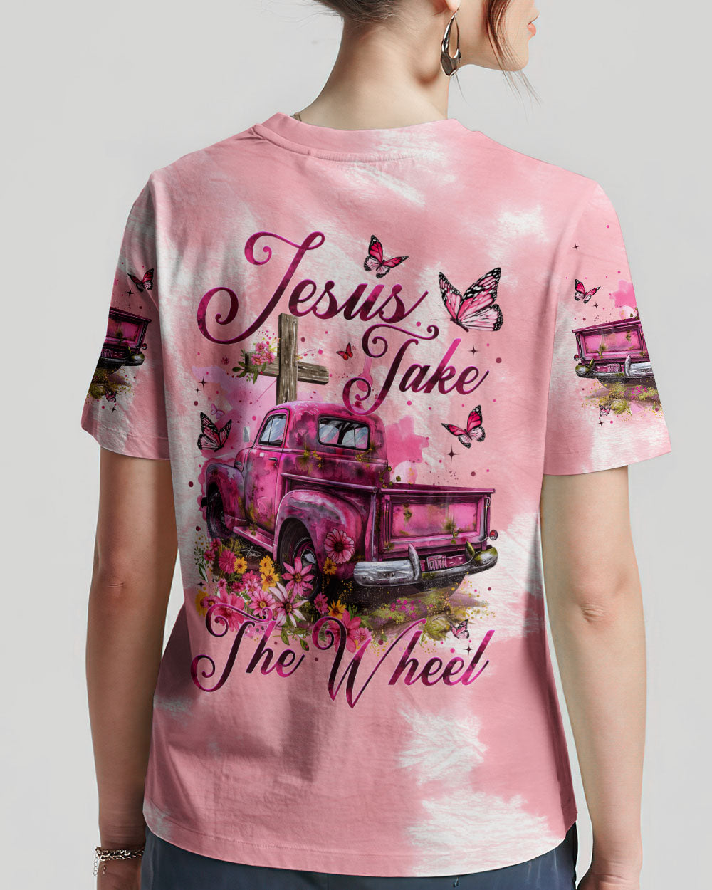 Jesus Take The Wheel Tie Dye Women's All Over Print Shirt - Tytm2902242