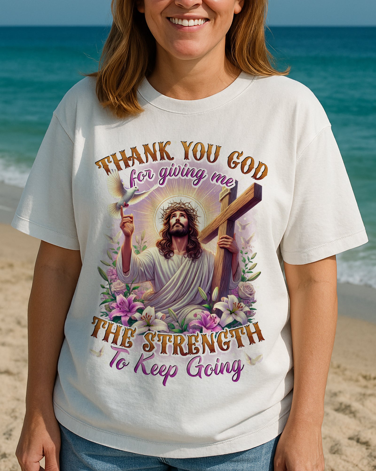 Thank You God Cotton Shirt - Tytd2403253