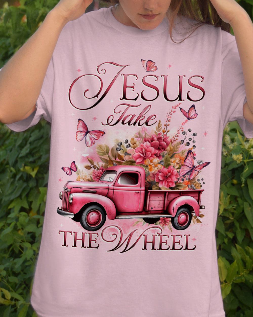 Jesus Take The Wheel Cotton Shirt - Tytd0112235