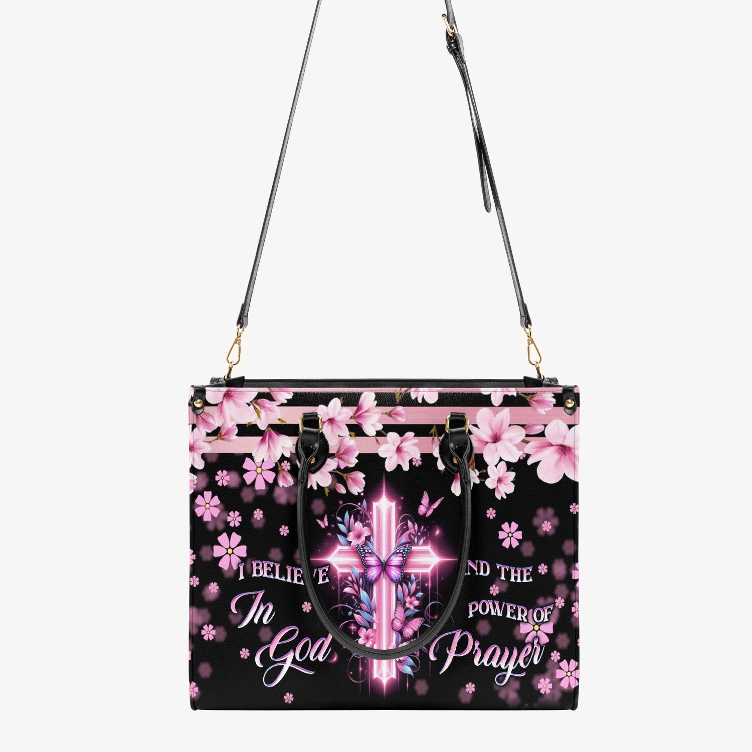 I Believe In God Leather Handbag - Yhkd2703243