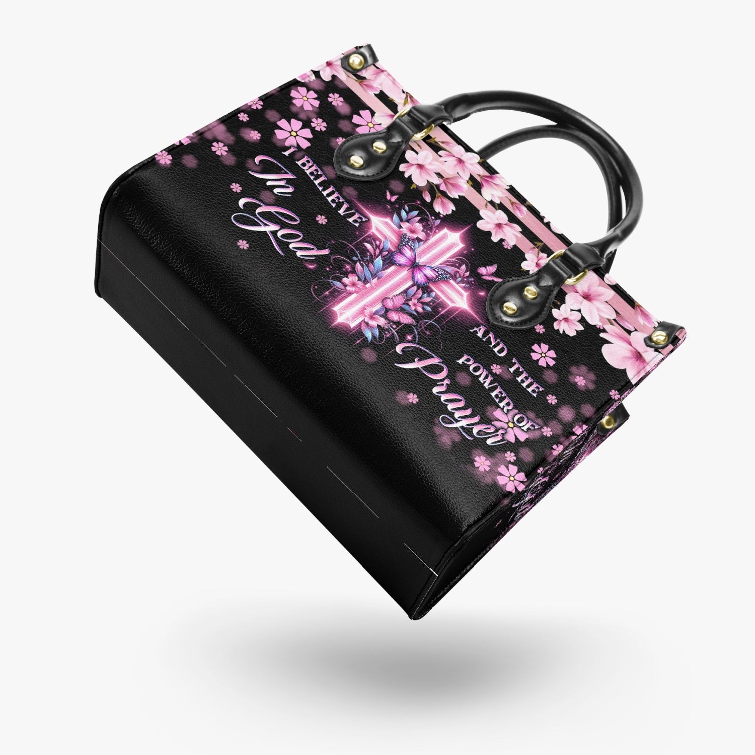 I Believe In God Leather Handbag - Yhkd2703243