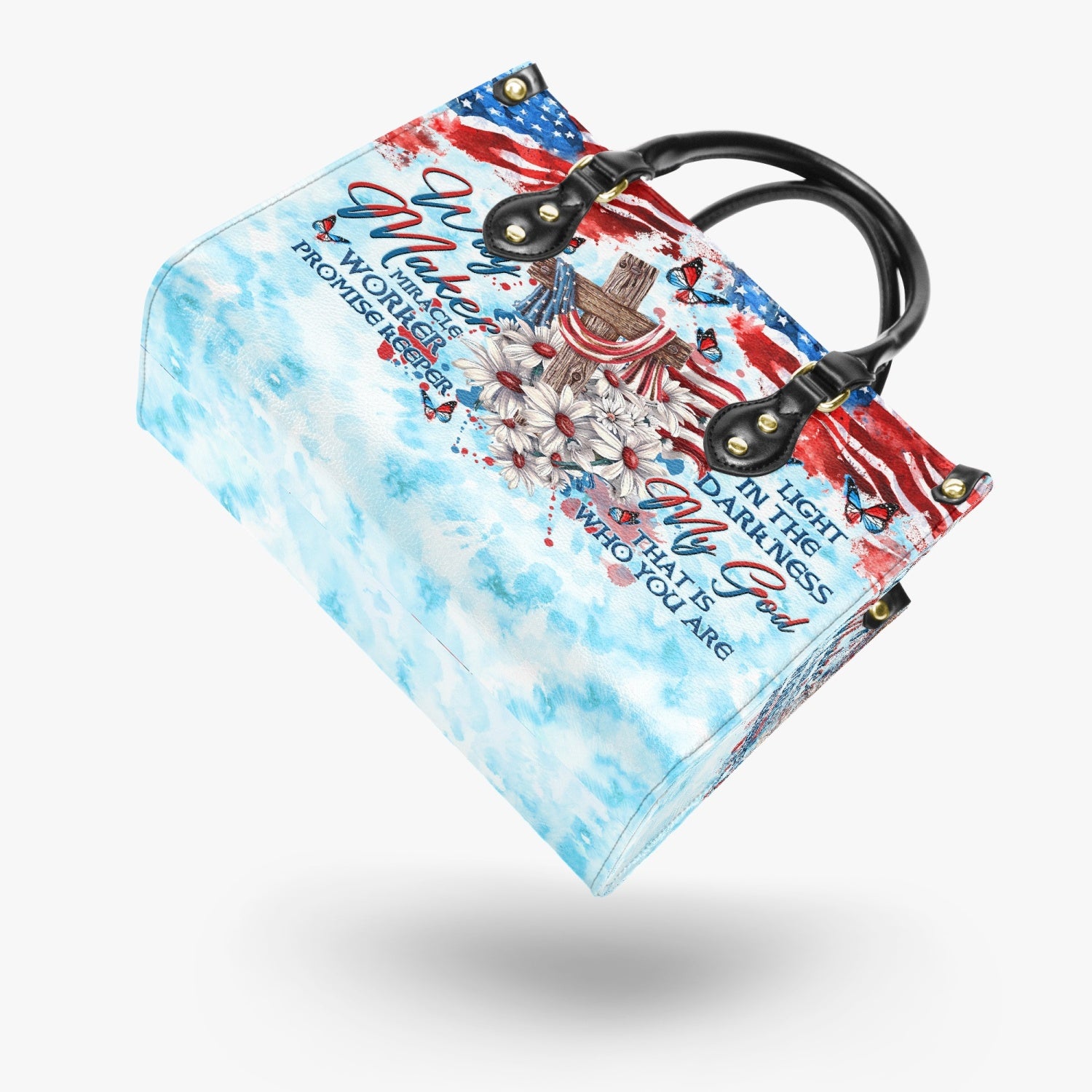Way Maker Miracle Worker Flag Daisy Leather Handbag - Tltw0504243
