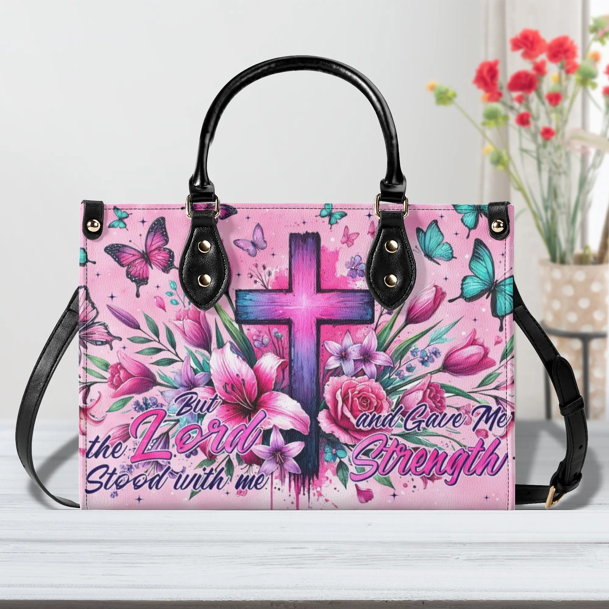 Lord Stood With Me Leather Handbag - Tytm3107243