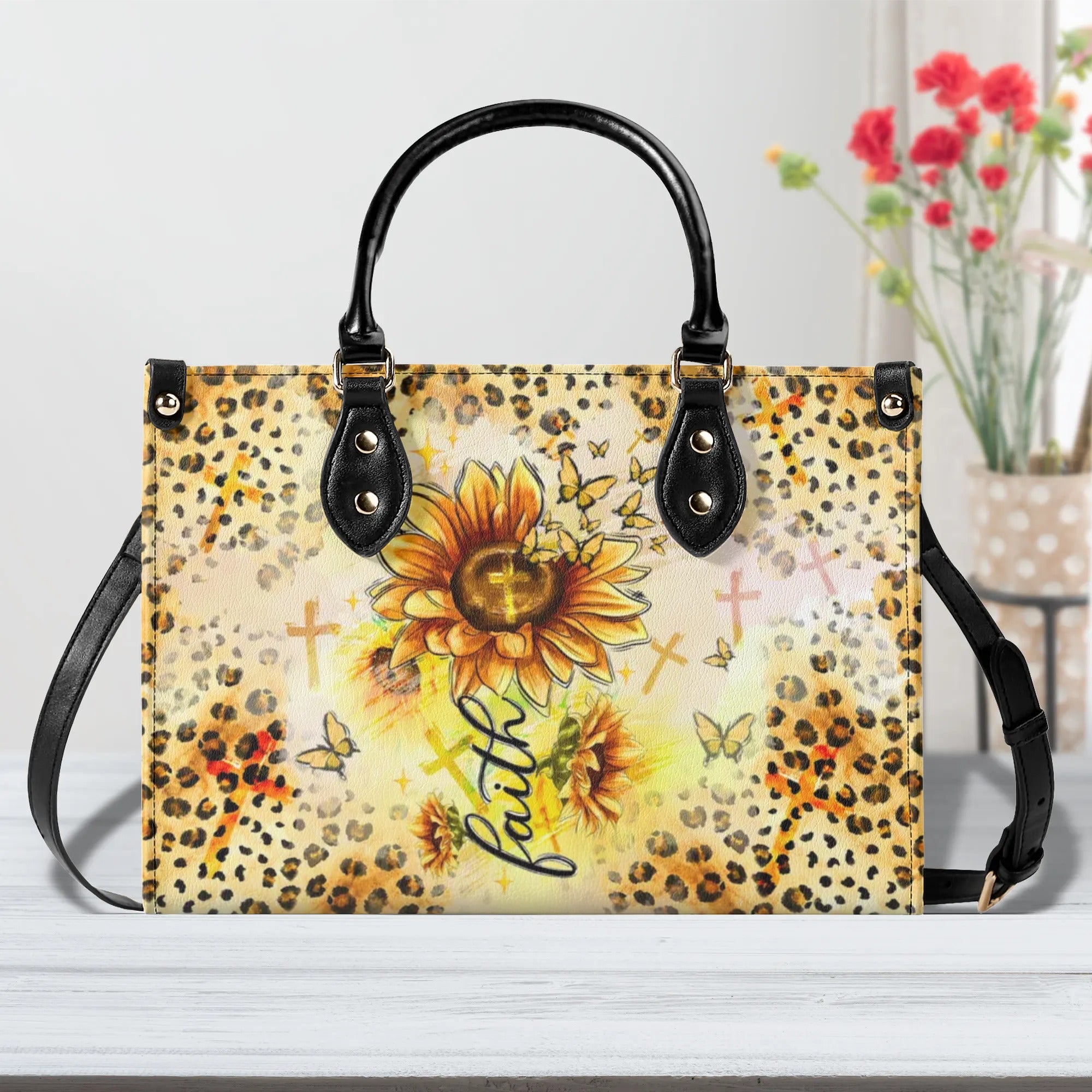 Faith Sunflowers Leather Handbag - Tltw0208243
