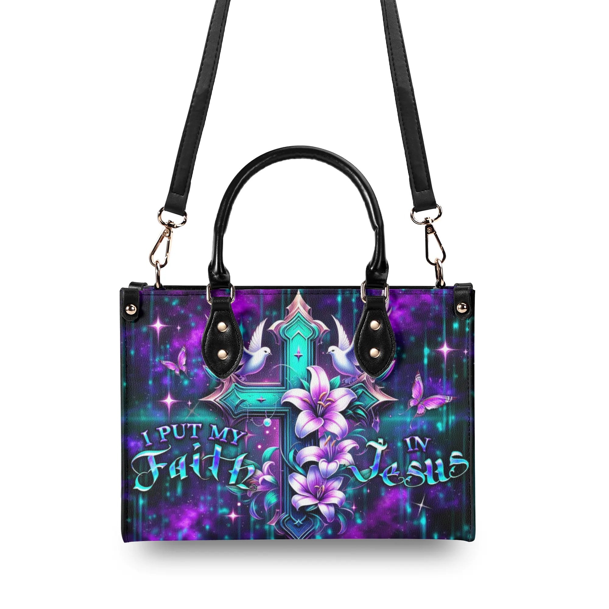 I Put My Faith In Jesus Leather Handbag - Yhdu0410245