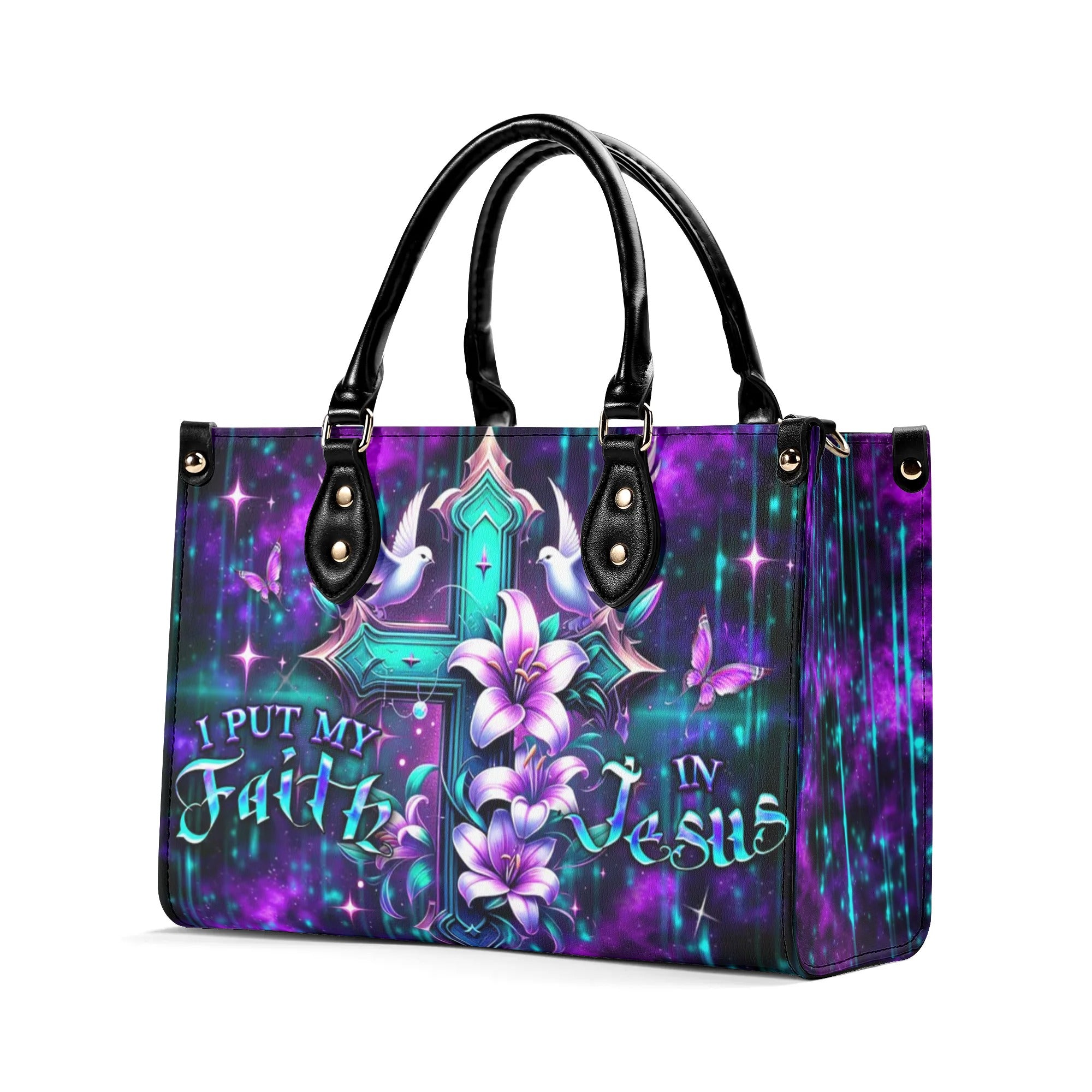 I Put My Faith In Jesus Leather Handbag - Yhdu0410245