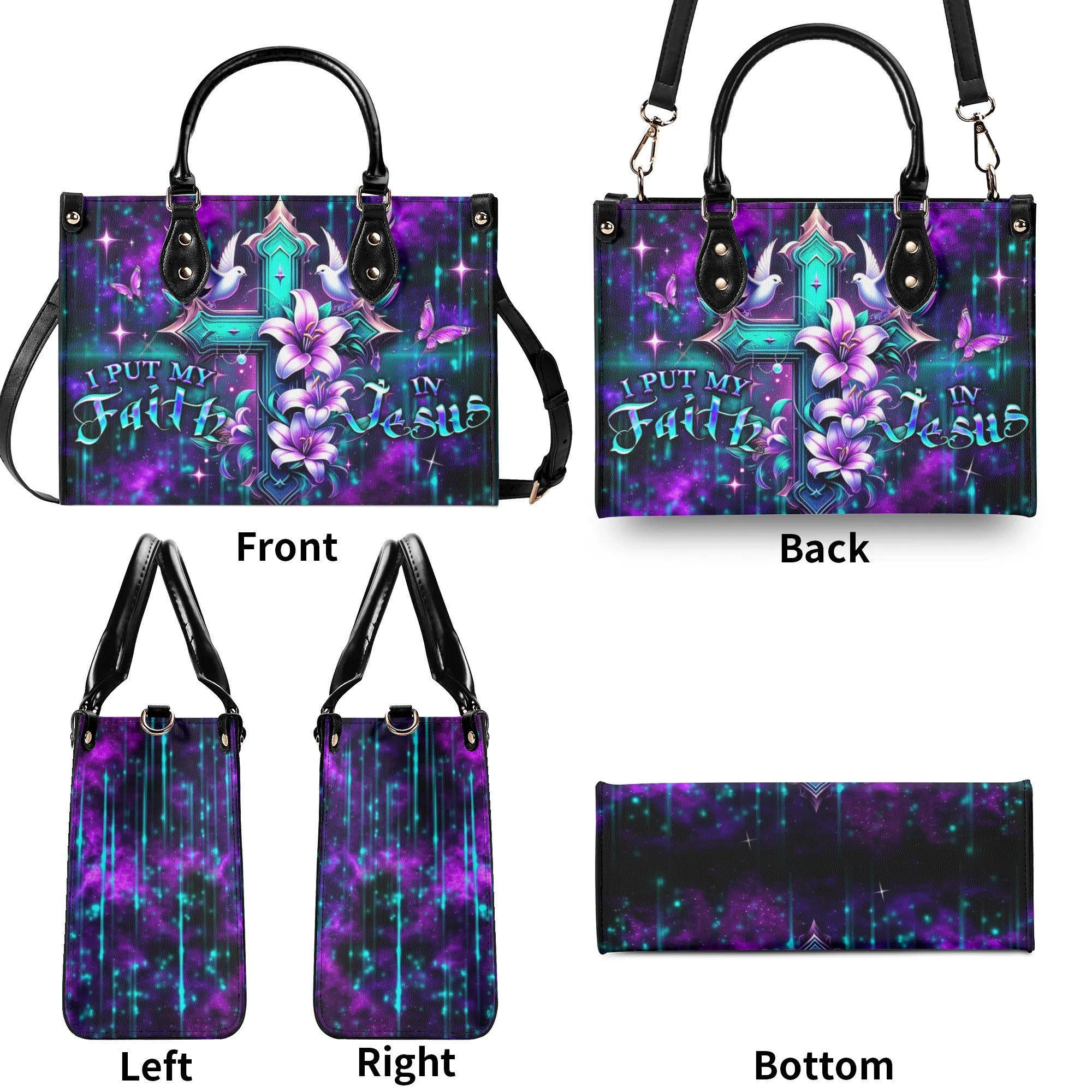 I Put My Faith In Jesus Leather Handbag - Yhdu0410245