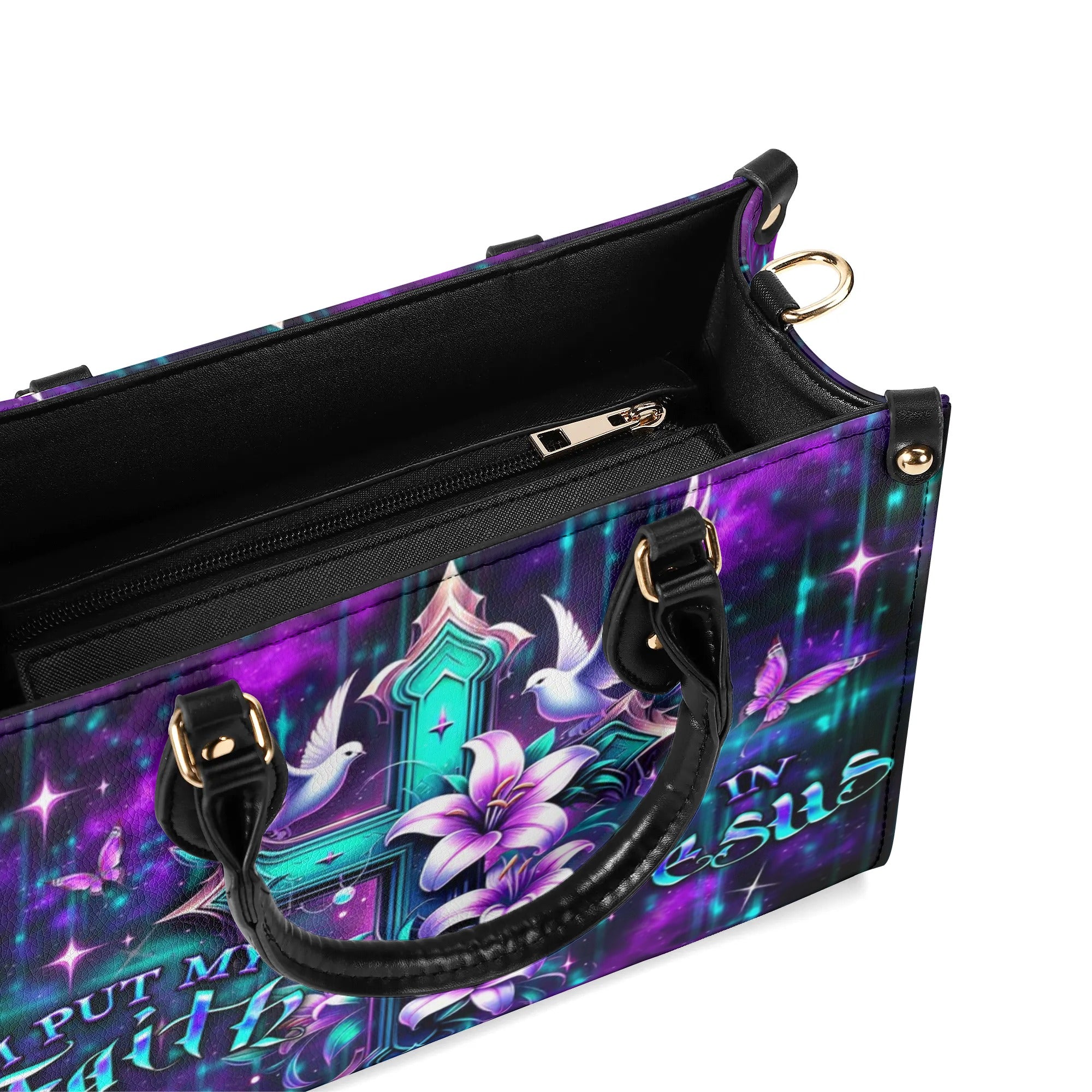 I Put My Faith In Jesus Leather Handbag - Yhdu0410245
