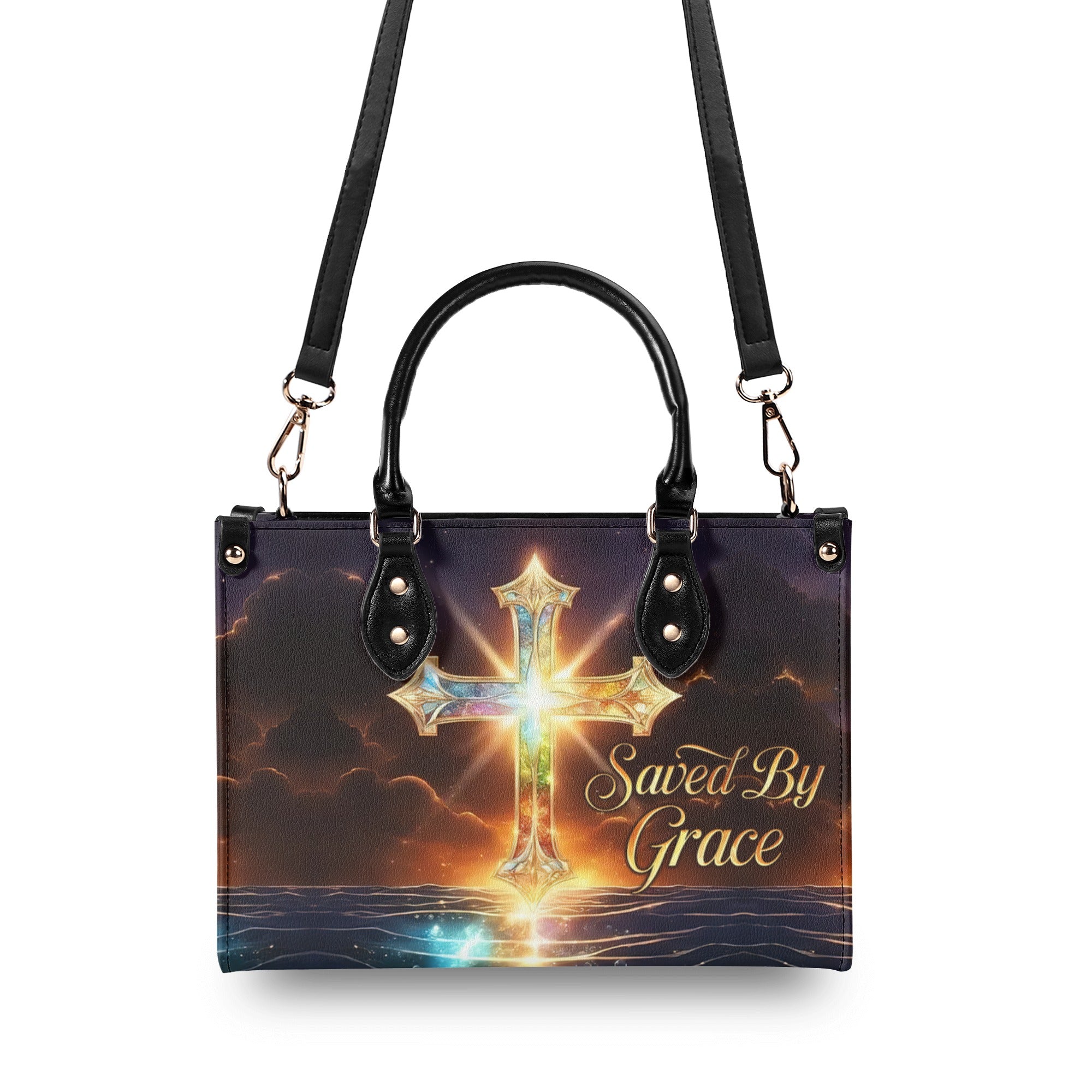 Saved By Grace Cross  Leather Handbag - Tlno2811244