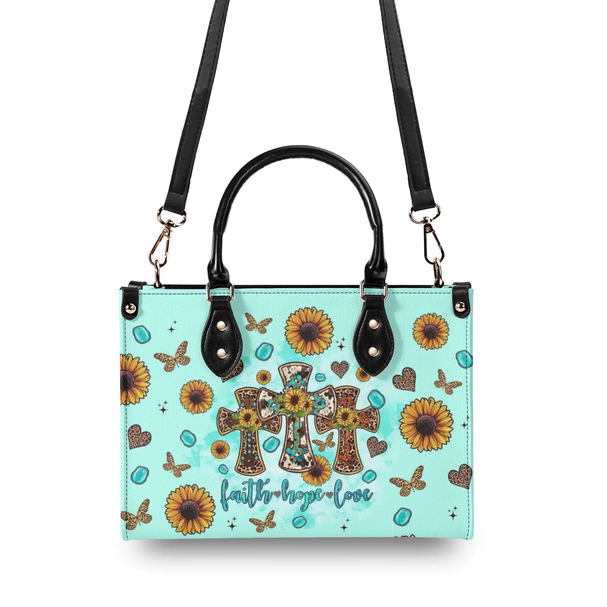 Faith Hope Love Cross Boho Leather Handbag - Tltr2506244