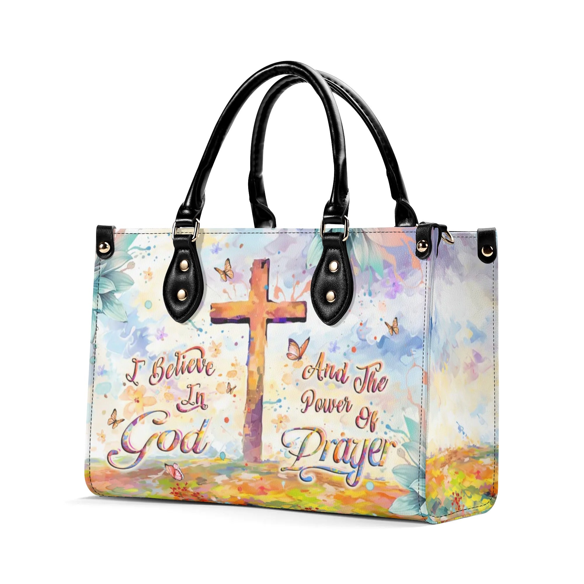 I Believe In God Leather Handbag - Yhlt1907242