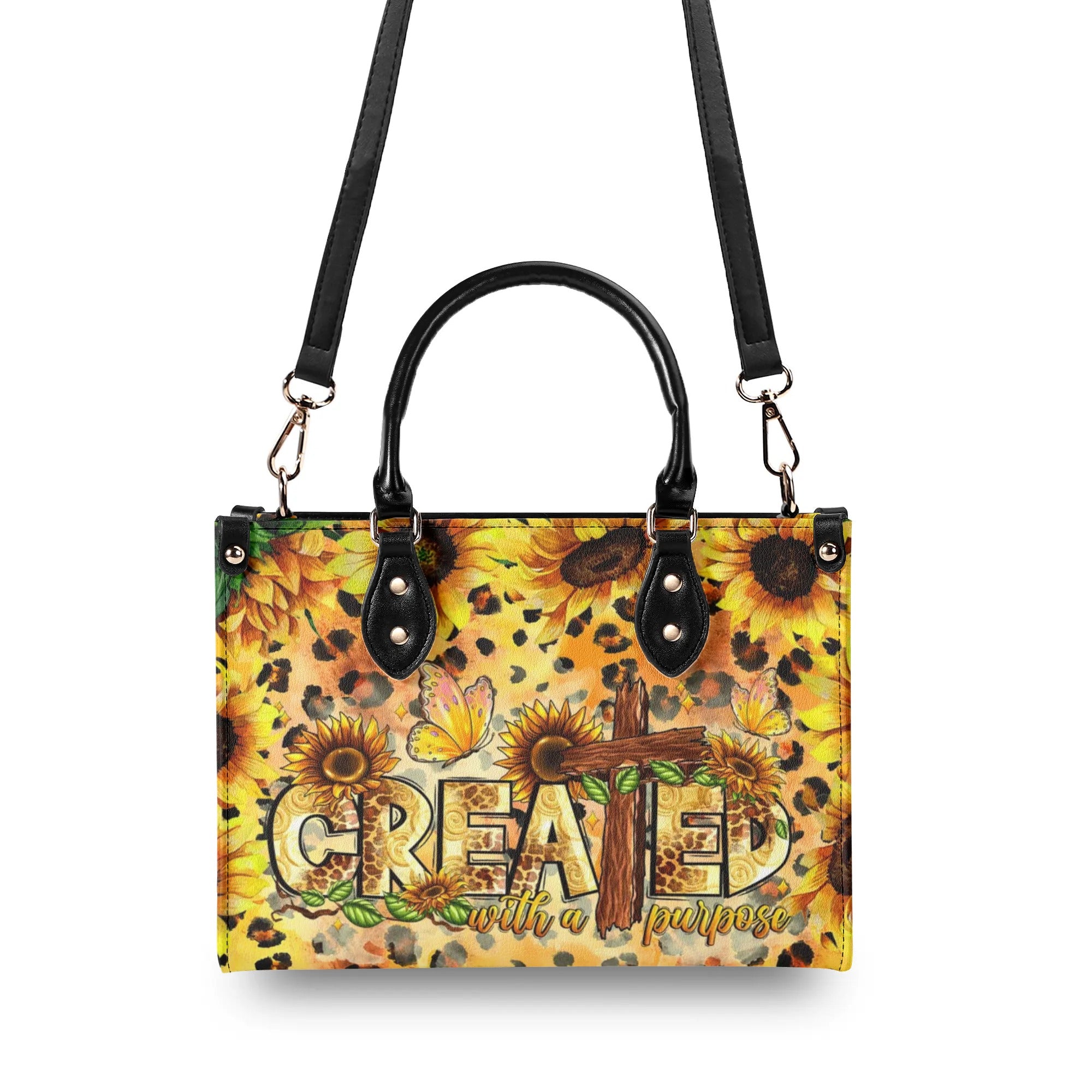 Created With A Purpose Sunflower Leather Handbag - Tlnt2006244
