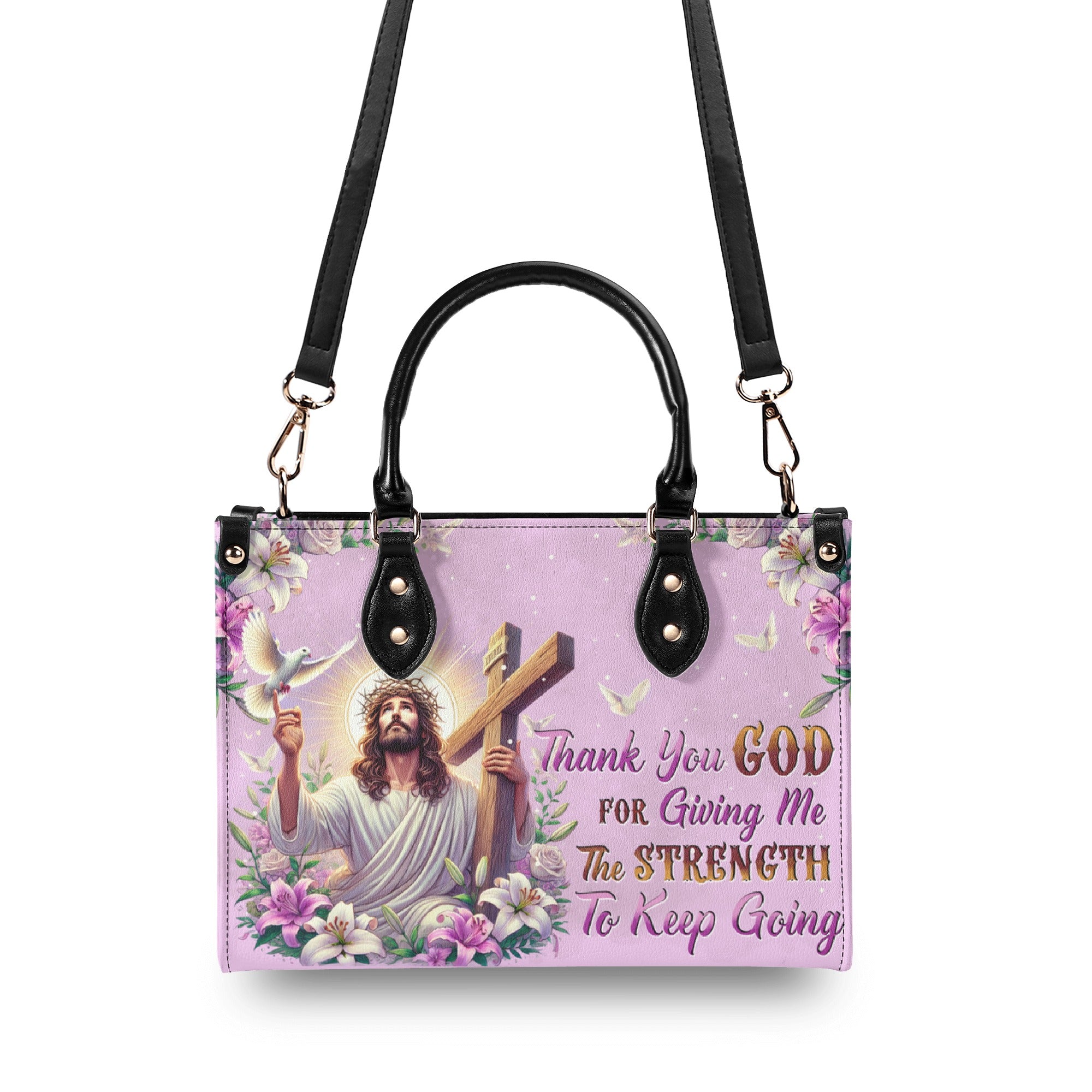 Thank You God Leather Handbag - Tytd1004252